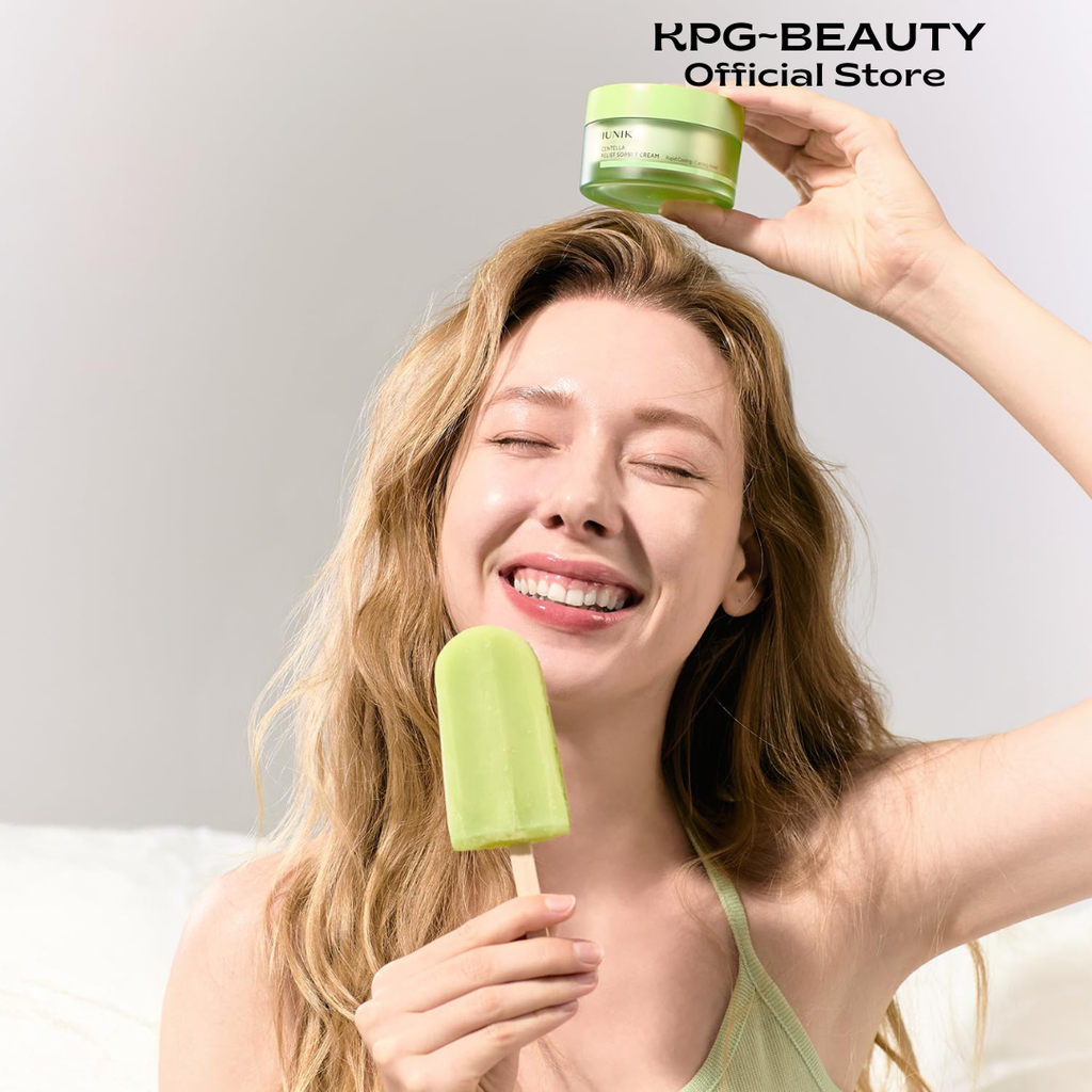 IUNIK Centella Relief Sorbet Cream – Instant Cooling & Calming Moisturizer for Sensitive & Redness-Prone Skin, Lipo Soothing Relief Complex, Oil Control & Deep Hydration, 50ml IUNIK