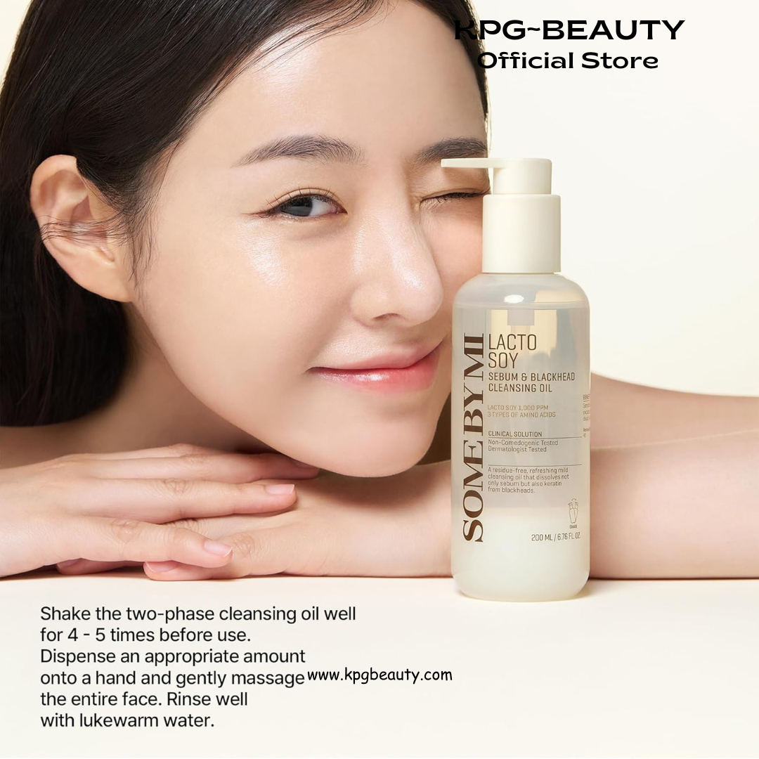 SOME BY MI Lacto Soy Sebum & Blackhead Cleansing Oil – 6.76oz, 200ml – Korean Vegan Makeup-Removing Oil Cleanser with Soybean Extract & Serine – Deep Cleansing for Blackheads & Pore – Korean Skin Care Some By MI