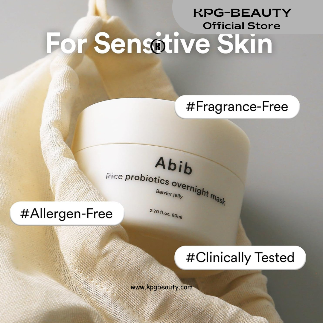 Abib Rice Probiotics Overnight Mask Barrier Jelly 2.7 fl oz I | Korean Overnight Sleeping Mask Cream Moisturizer for Glass Skin Slugging (Rice Probiotics/Barrier Jelly) 80 ml KPG BEAUTY