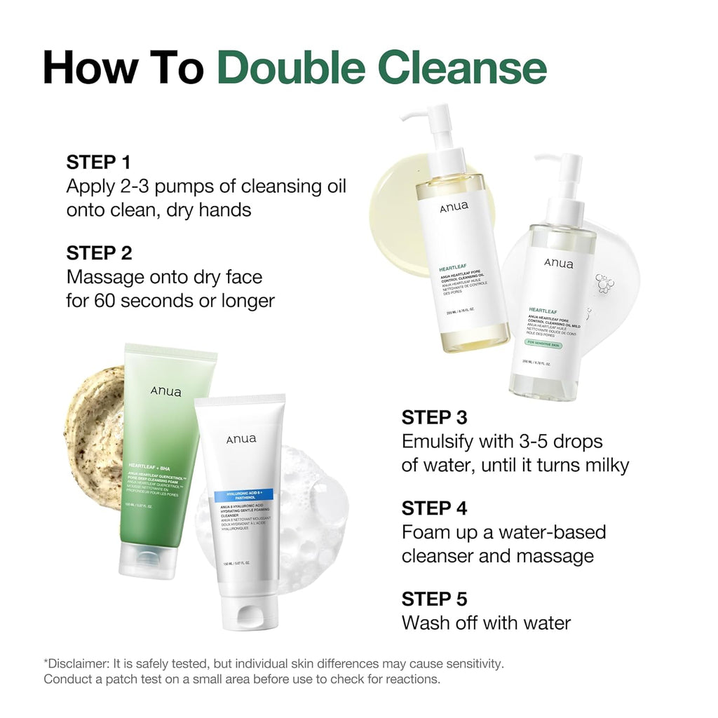 Anua Heartleaf Pore Control Cleansing Oil, Oil Cleanser for Face, Makeup Blackhead Remover, Korean Skin Care 6.76 fl oz(200ml)