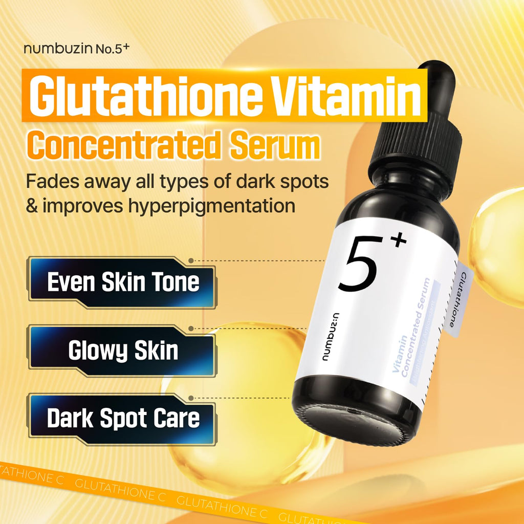 Numbuzin No.5 Serum | Tranexamic Acid 4%, Niacinamide 5%, Glutathione, Vitamin C | Vitamin Concentrated Serum | Hyperpigmentation| Suitable for Sensitive Skin, Korean Skincare