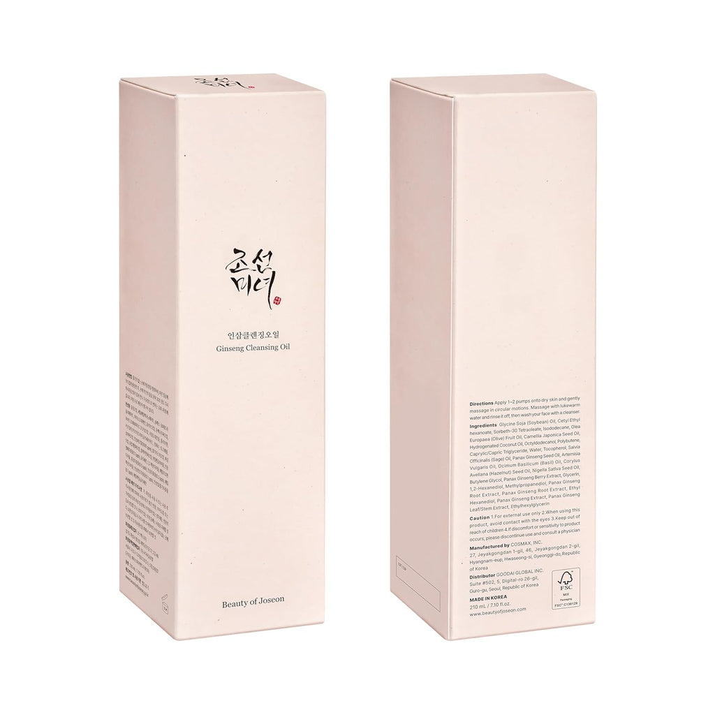 Beauty of Joseon Ginseng Cleansing Oil Waterproof Makeup Remover for Sensitive, Acne-Prone Facial Skin. Korean Skin Care for Men and Women, 210ml