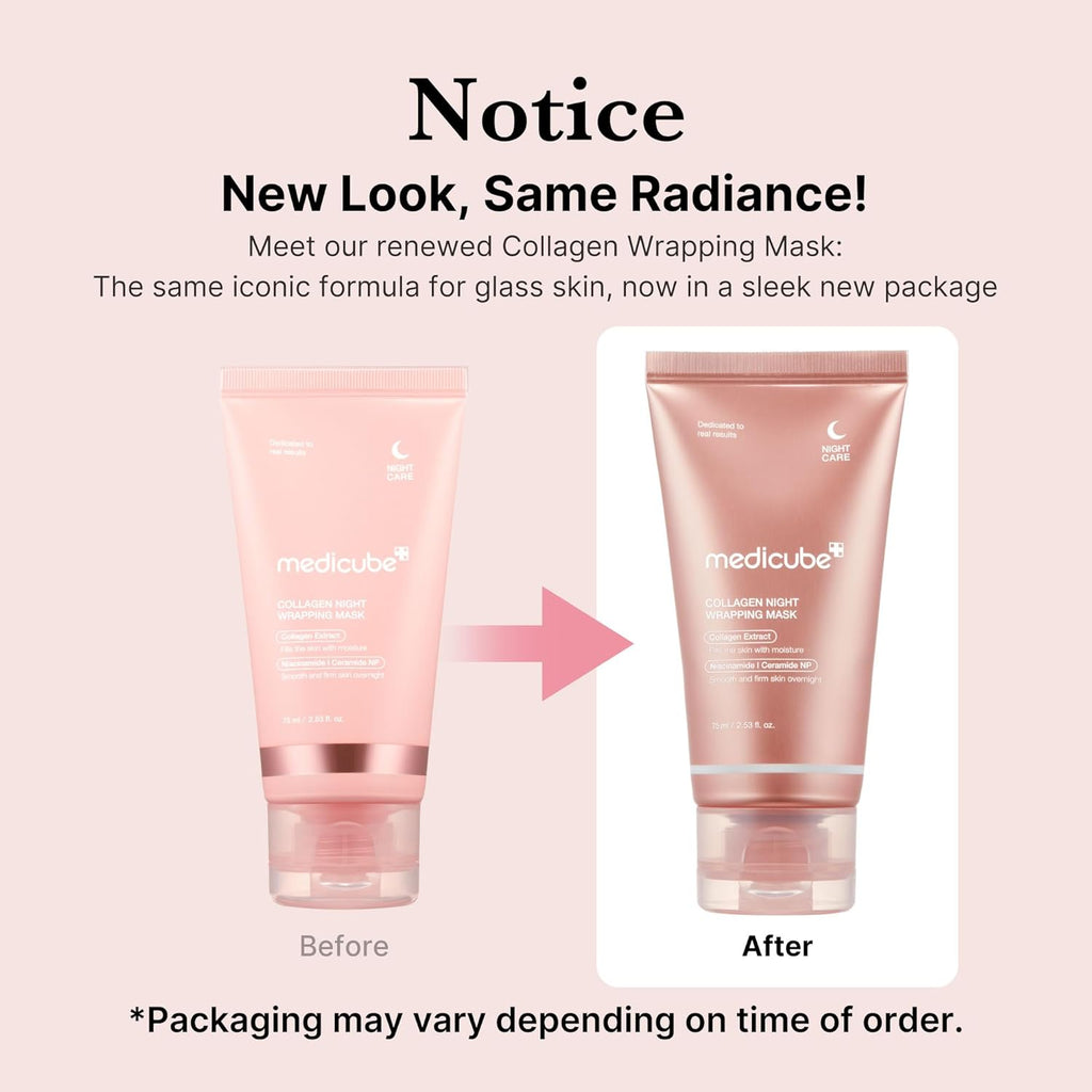 Medicube Collagen Overnight Wrapping Peel Off Facial Mask Pack - Elasticity & Hydration Care, Reduces Sagging & Dullness - Hydrolyzed Collagen For Glowing Skin