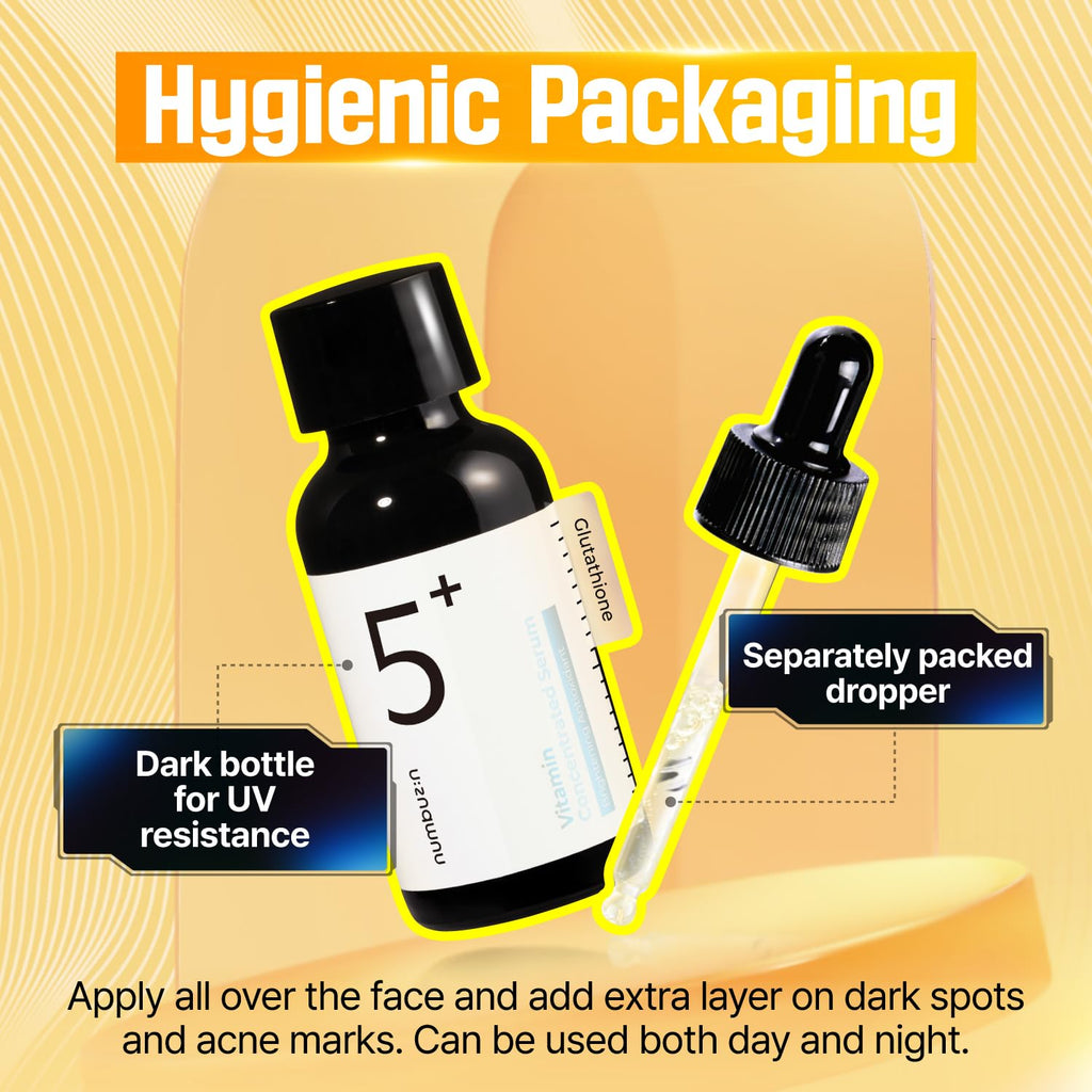 Numbuzin No.5 Serum | Tranexamic Acid 4%, Niacinamide 5%, Glutathione, Vitamin C | Vitamin Concentrated Serum | Hyperpigmentation| Suitable for Sensitive Skin, Korean Skincare