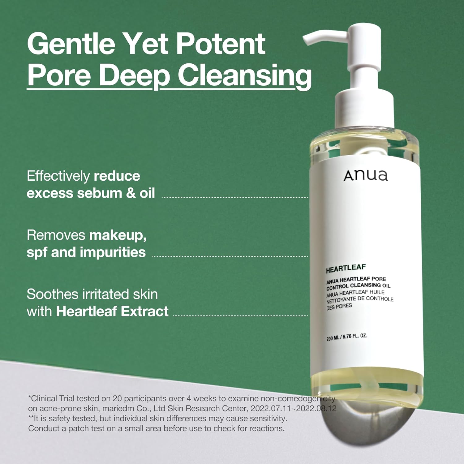 Anua Heartleaf Pore Control Cleansing Oil, Oil Cleanser for Face, Makeup Blackhead Remover, Korean Skin Care 6.76 fl oz(200ml)