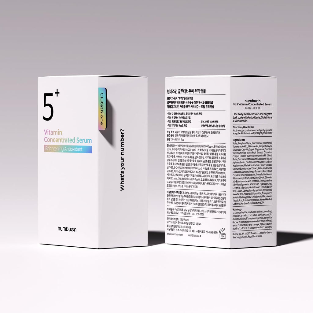 Numbuzin No.5 Serum | Tranexamic Acid 4%, Niacinamide 5%, Glutathione, Vitamin C | Vitamin Concentrated Serum | Hyperpigmentation| Suitable for Sensitive Skin, Korean Skincare