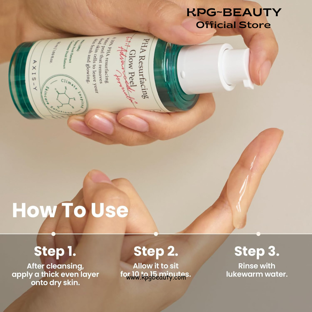 AXIS-Y PHA Resurfacing Glow Peel - 10% PHA Fruit Extract Mild Peeling Gel Exfoliator Pore Minimizer for Face - Vegan Korean Skin Care Glass Skin Face Peel (1.69 fl. oz.) AXIS-Y