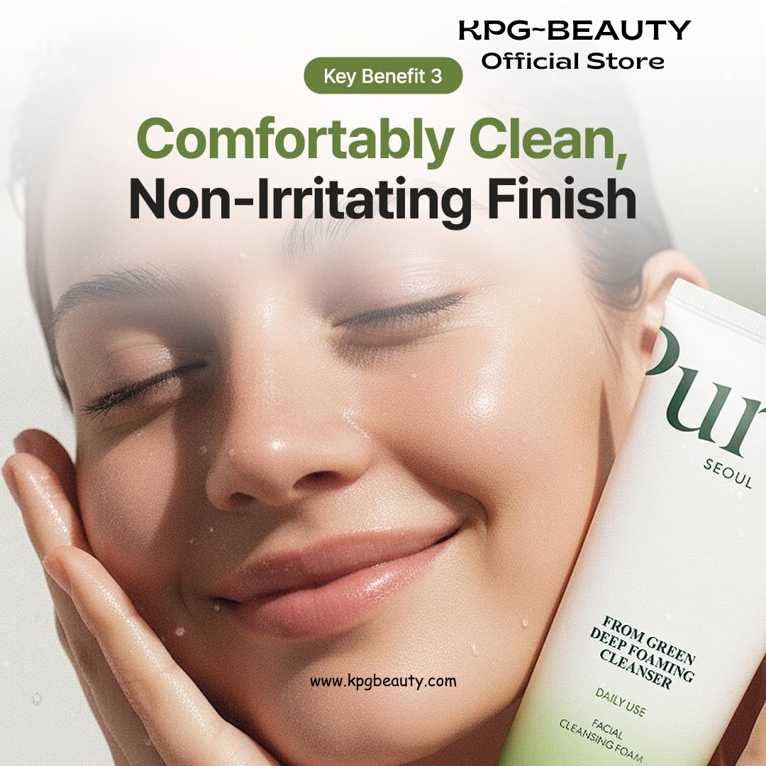 PURITO From Green Deep Foaming Cleanser 150ml / 5.07 fl.oz, pH 5.5, plant-based, natural ingredients, cruelty-free, Vegan Purito Seoul
