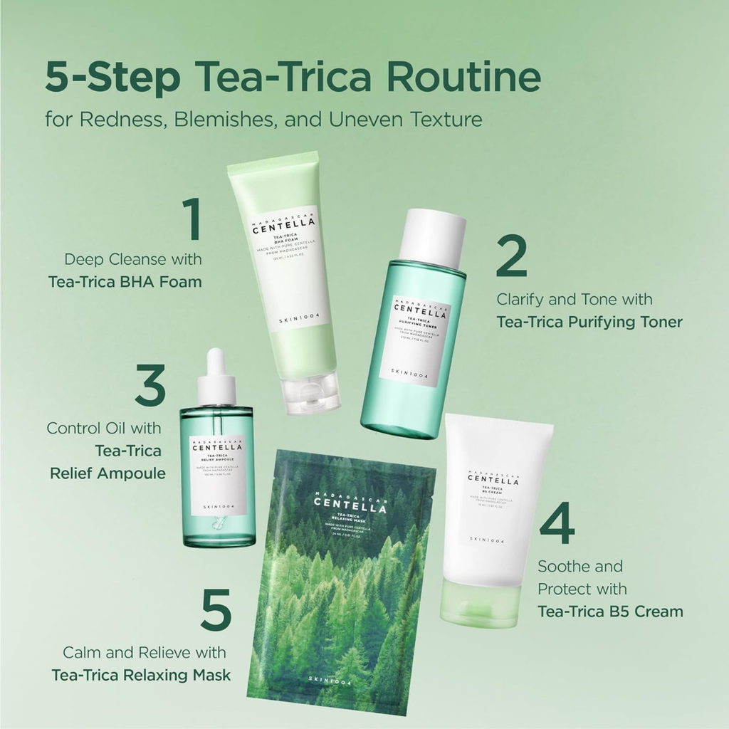 SKIN1004 Tea-Trica Purifying Toner, Korean Toner with Tea Tree & BHA, Centella Toner for Oil Balance & Hydration, Lightweight Astringent for Soothing & Refreshing, Korean Skin Care, 7.10 fl.oz / 210ml SKIN1004