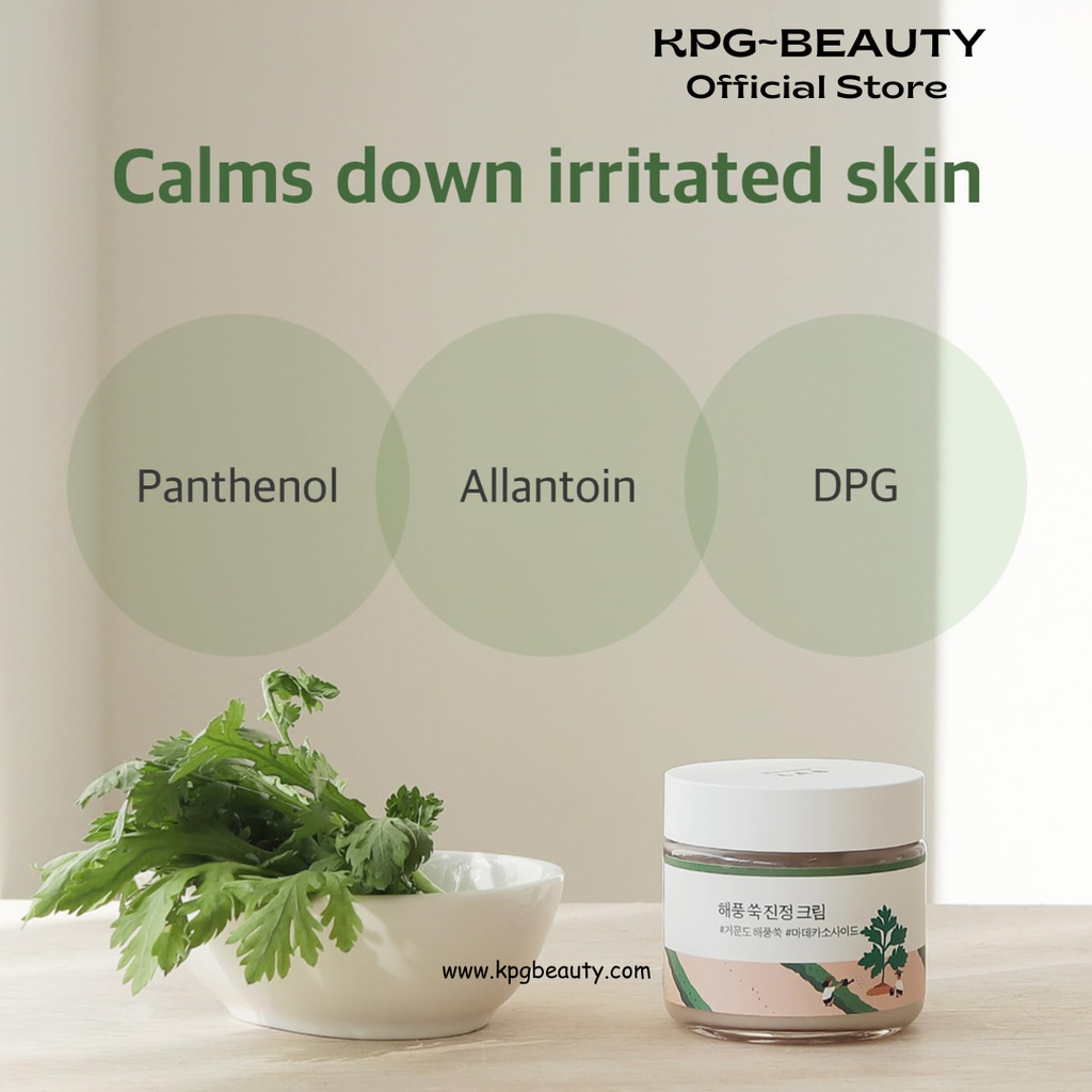 ROUND LAB Mugwort Calming Cream 80ml / Soothing, Moisturizing, Madecassoside, Calming Cream Round Lab