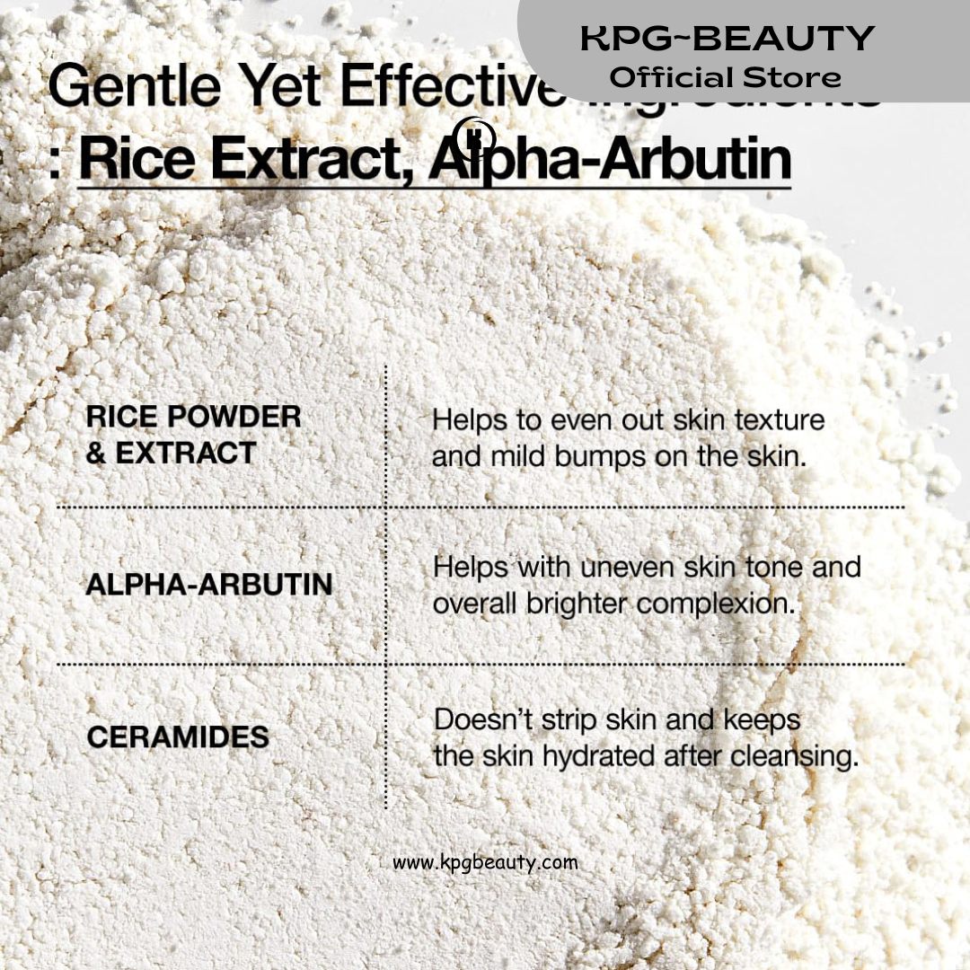 ANUA RICE ENZYME BRIGHTENING CLEANSING POWDER, Rice Mask, Ceramide, Gentle Face Wash for Brightening, Radiant Skin, Facial Cleanser for Dry Skin, Korean Skincare, Fragrance Free, 40g KPG BEAUTY
