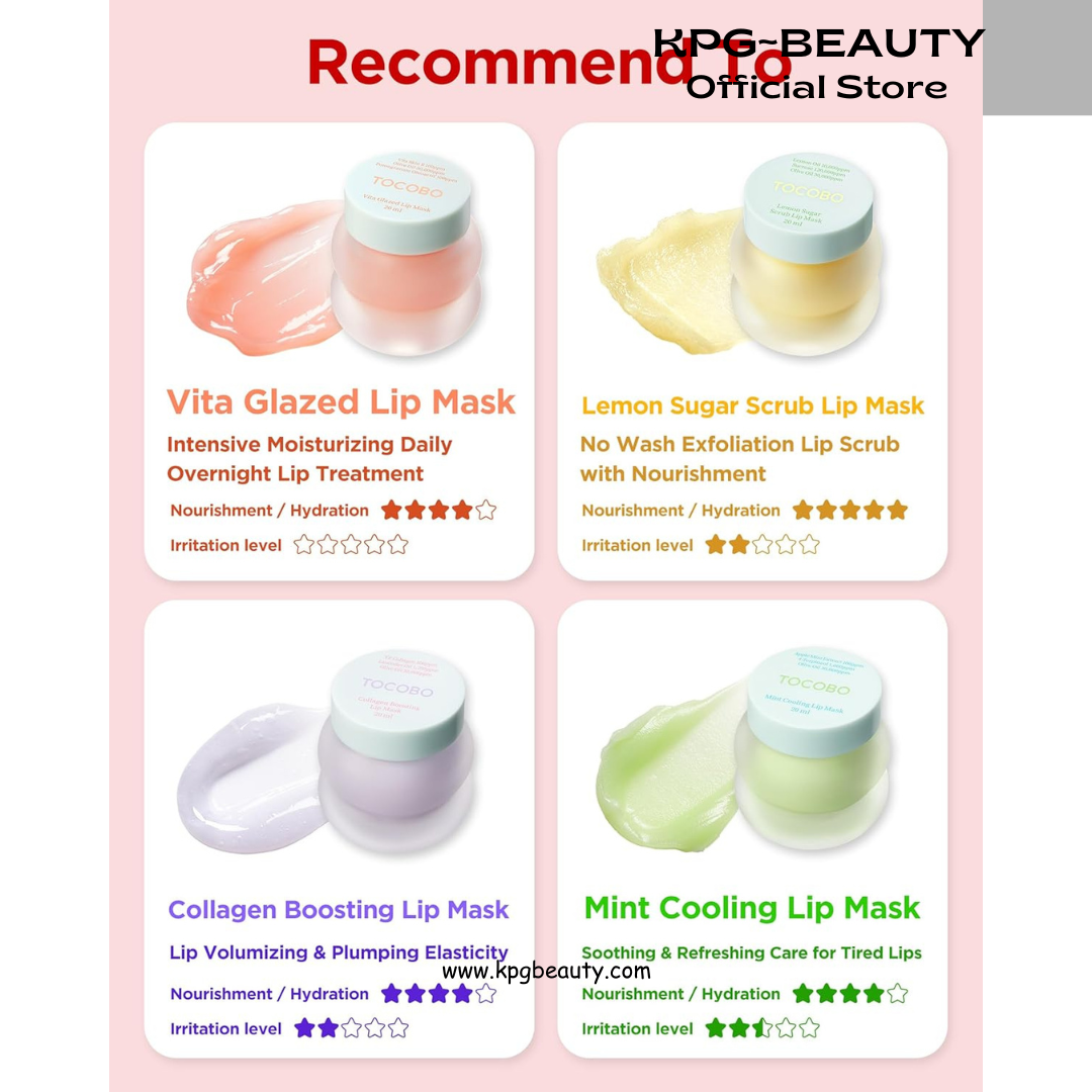 TOCOBO Vita Glazed Lip Mask – Vegan Overnight Lip Sleeping Mask for Dry, Chapped Lips | PHA (Lactobionic Acid) Gentle Exfoliation | Non-Sticky Glazed Balm, Korean Skincare, 0.68 oz Tocobo