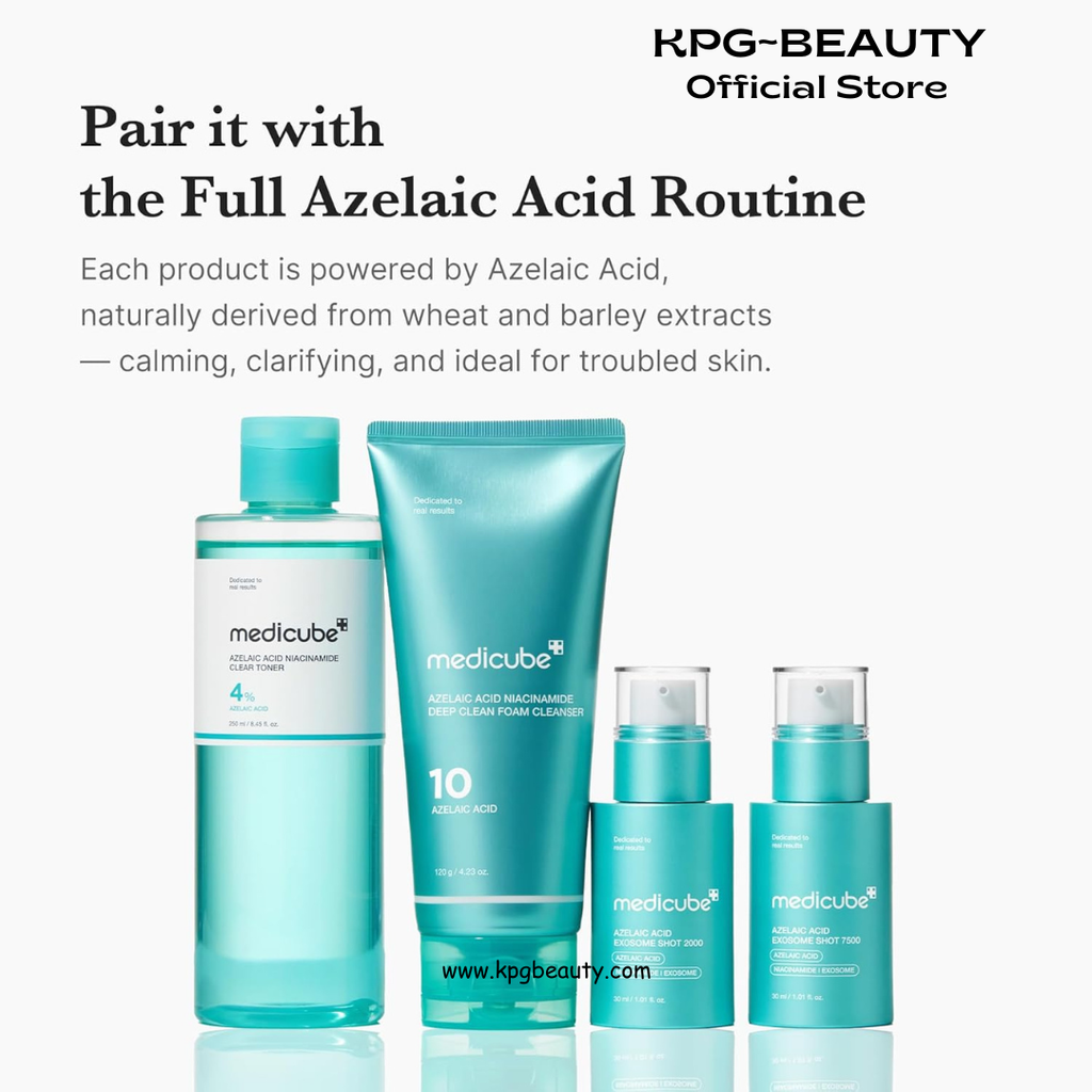 medicube Azelaic Acid Niacinamide Clarifying Toner | Troubled Skin Care, Ideal for Purifying & Calming | 4% Azelaic Acid & 2% Niacinamide| Soothing Daily Toner | Korean Skin Care | 8.45 fl.oz Medicube