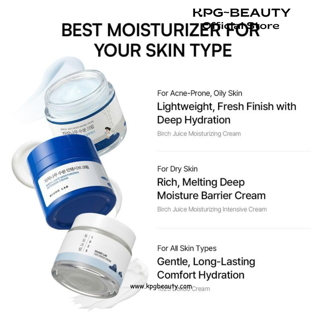 ROUND LAB Birch Juice Moisturizing Cream 2.7 Fl Oz, 48-Hour Deep Hydrating Face Moisturizer with Birch Sap & Vita Hyaluronic Acid for Acne-Prone Skin, Reduces Sebum, Oil, Blackheads, Korean Skin Care Round Lab
