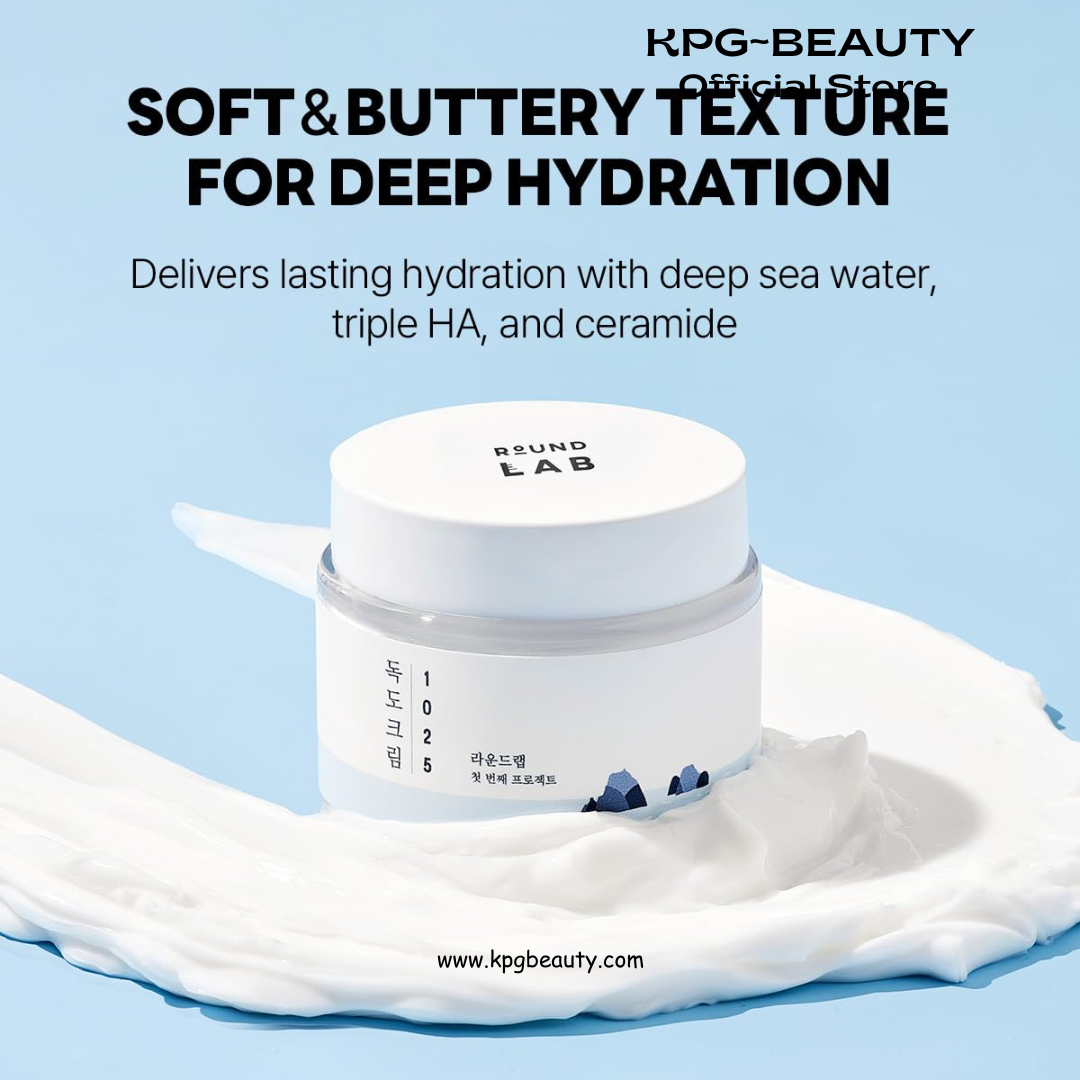ROUND LAB 1025 Dokdo Cream 2.71 Fl Oz, 48-Hour Deep Hydrating Face Moisturizer for Acne-Prone, Redness and Sensitive Skin with Ceramide, Skin Barrier Repair Face Cream, No Fragrance, Korean Skin Care Round Lab