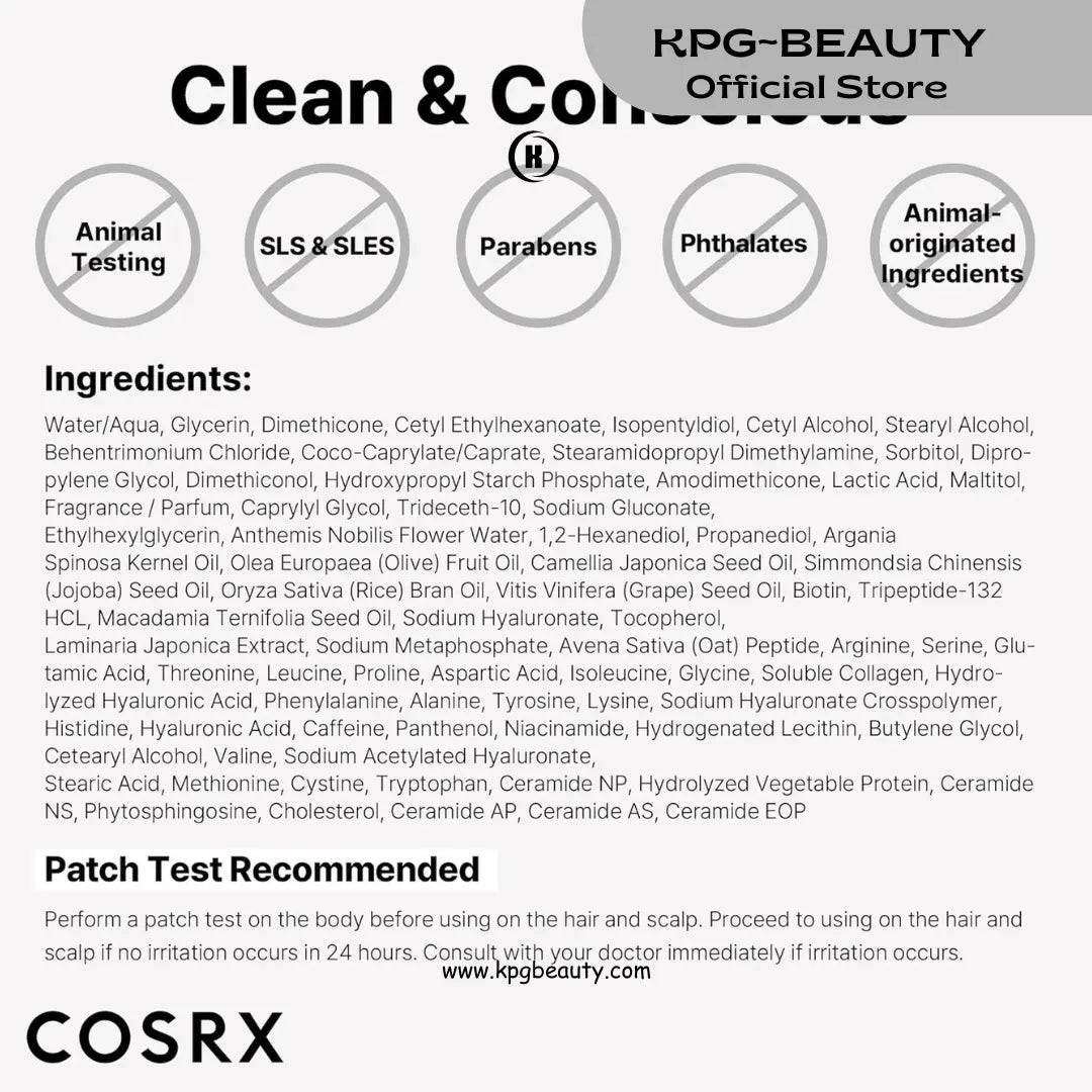 COSRX PEPTIDE 132 Hair Care Set - Bonding Shampoo, Treatment & Oil Serum, Bond Repair Treatment Hair Gift Set for Damaged, Dry Hair, Daily Scalp Treatment for Dandruff, Dry, Itchy or Flaky Scalp KPG BEAUTY COSRX