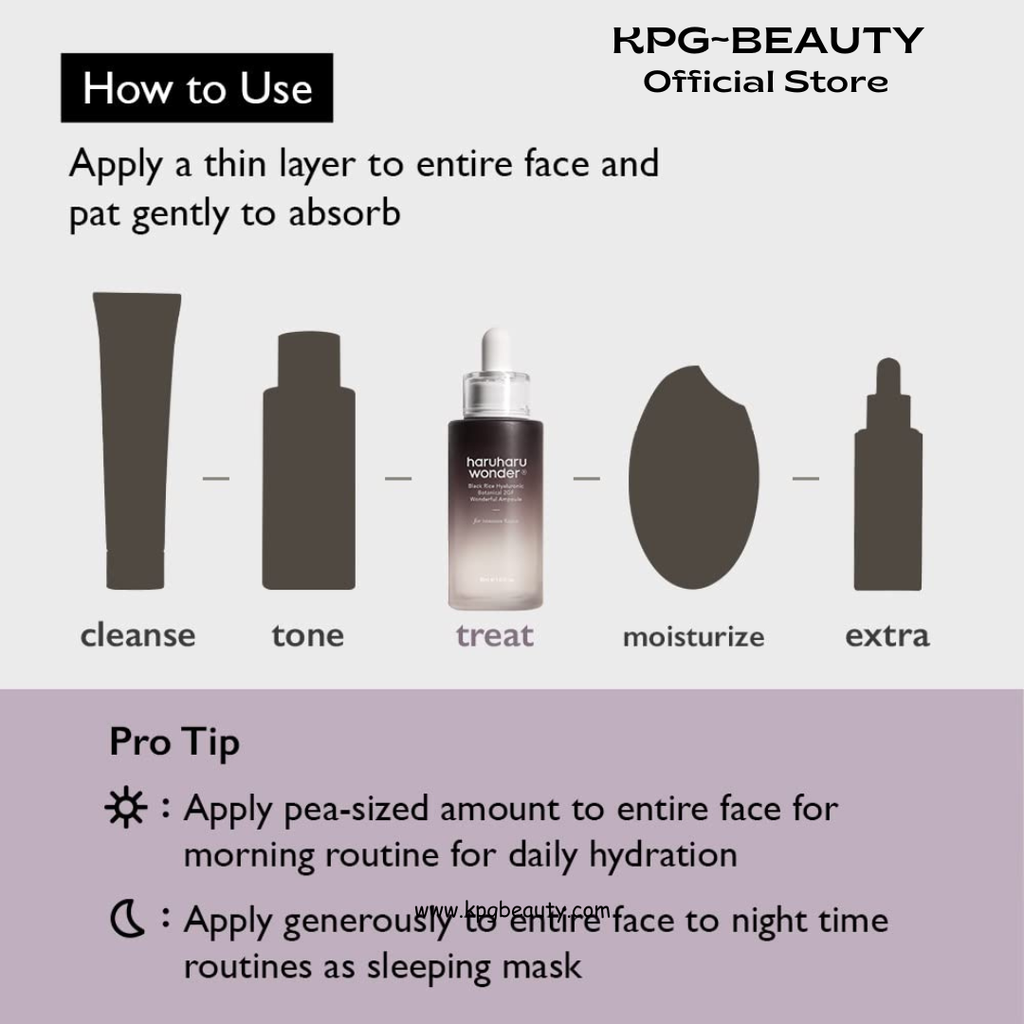 Haruharu Wonder Black Rice Botanical 2GF Ampoule 1 fl.oz / 30ml | Facial Serum, EGF Serum, Anti-Aging Serum, Wrinkle Care | Cruelty Free, EWG-Green HARUHARU WONDER