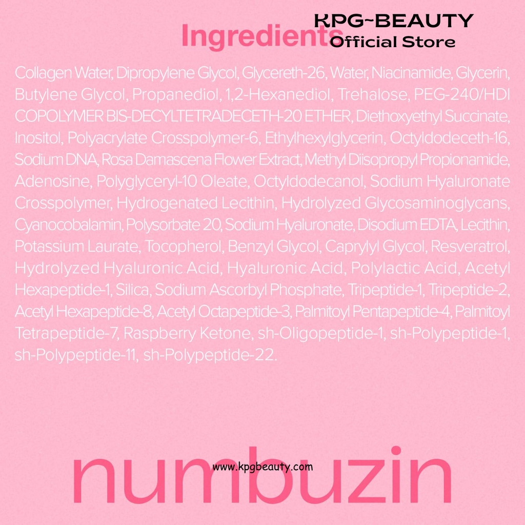 numbuzin No.2 Rose PDRN Collagen Plumping Serum, Hydrating & Firming Serum with Peptides, Plump, Glowing Skin, Korean Skincare, 1.01 fl oz (30ml) Numbuzin