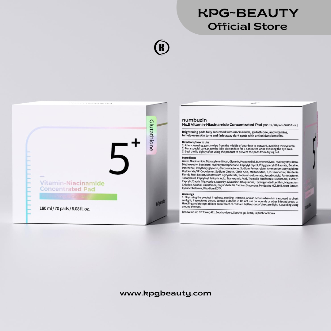 numbuzin No.5 Toner Pads | Vitamin-Niacinamide Concentrated Pad | Double-Sided | Glutathione, Niacinamide, PHA & LHA | Exfoliation, Hyperpigmentation Care | 70 Pads/180 ml