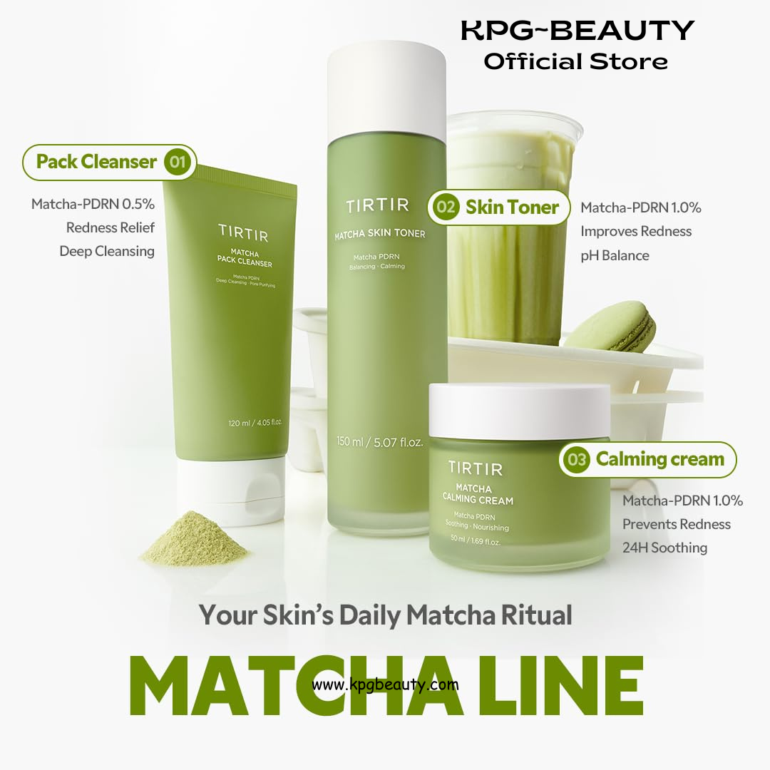 TIRTIR Matcha Pack Cleanser | Deep Pore Cleanser & Exfoliating Face Wash, Gelato-to-Foam, 2-in-1 Blackhead & Sebum Control – 5,000ppm Matcha PDRN + AHA Complex, Korean Cleanser for Sensitive Skin 120ml TIRTIR