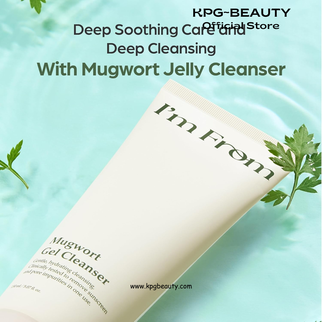 I'm from Mugwort Gel Cleanser 150ml, Mugwort 60%, Calming, Soothing, Mild low pH Korean Face Wash for Sensitive Skin, Irritated Skin, Herbal, Hypoallergenic, Vegan IAM FROM