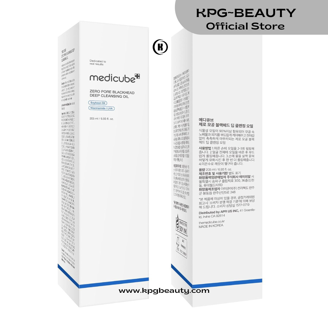 medicube Zero Pore Blackhead Deep Cleansing Oil | Makeup Remover for all skin types, Daily Moisture Facial Cleanser, Low-Irritation | Korean Skin Care (205ml / 6.93 fl.oz)