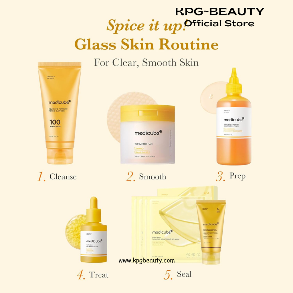 medicube Kojic Acid Turmeric Smoothing Toner for Face & Body | Lightweight Toner for Balancing Uneven Skin Tone & Texture | Niacinamide, Glycolic Acid for Clear Glass Skin | 8.45 fl.oz Medicube