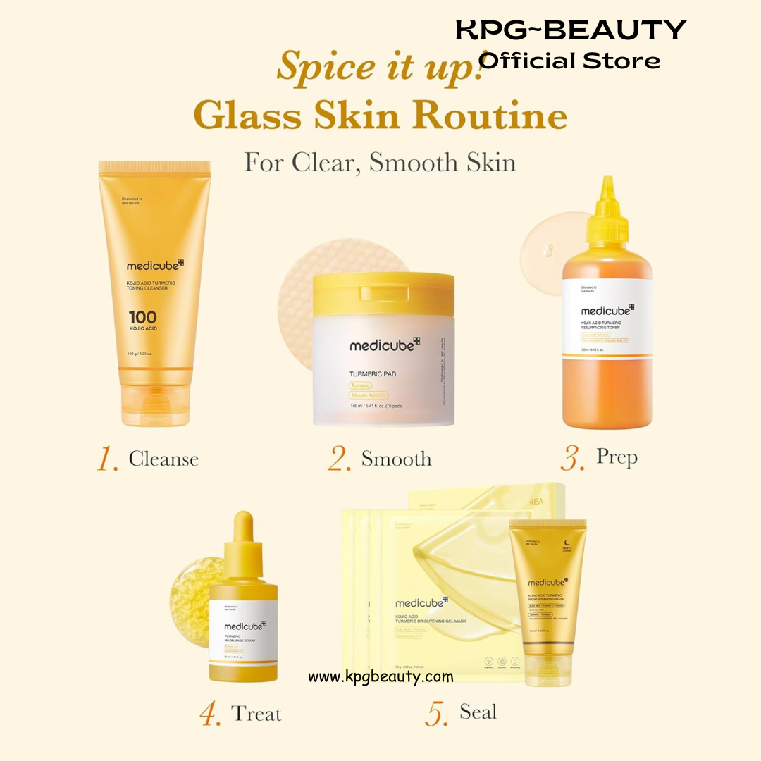 medicube Kojic Acid Turmeric Smoothing Toner for Face & Body | Lightweight Toner for Balancing Uneven Skin Tone & Texture | Niacinamide, Glycolic Acid for Clear Glass Skin | 8.45 fl.oz Medicube