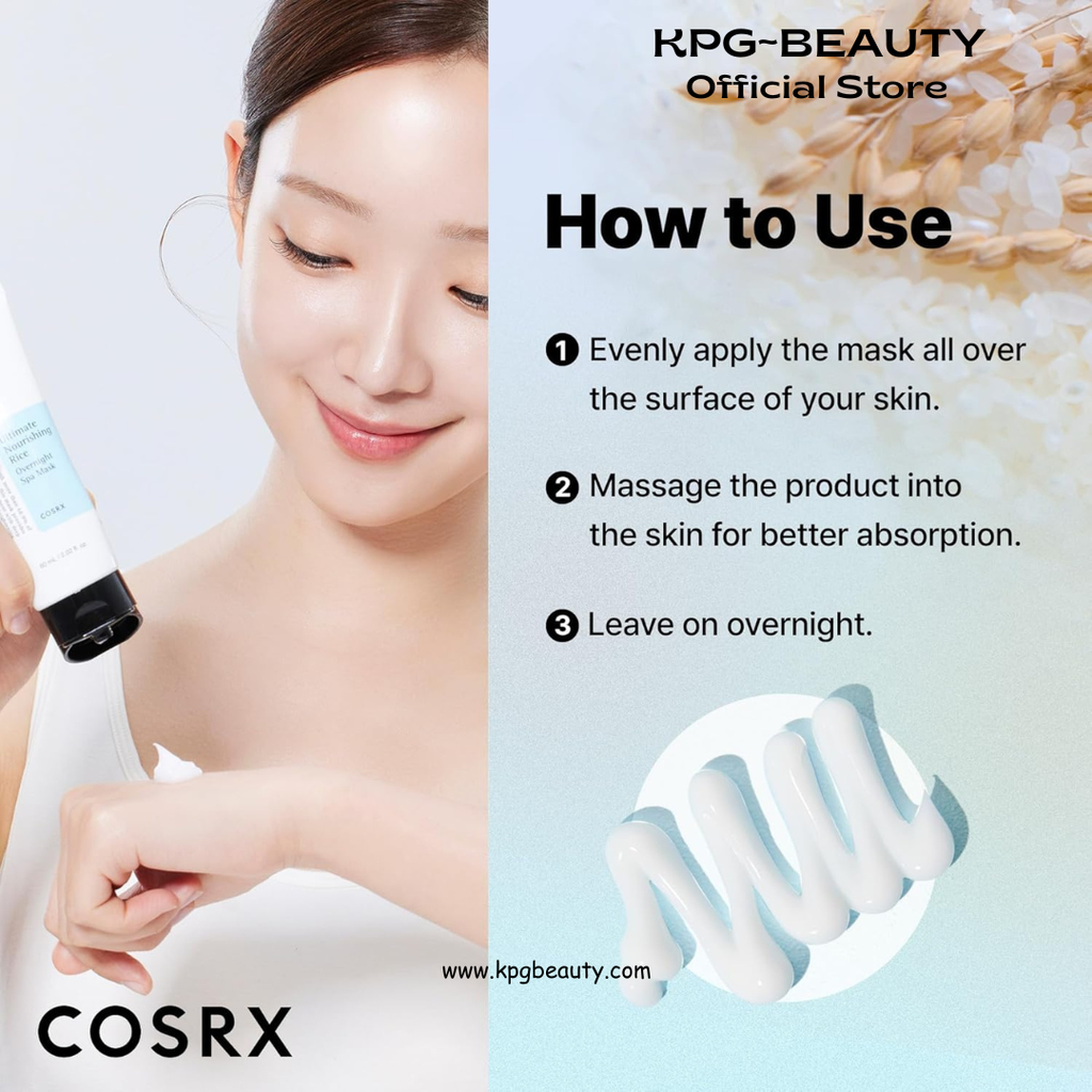 COSRX Ultimate Nourishing Rice Overnight Spa Mask, 60ml / 2.02 fl.oz | Rice Extract 68% and Niacinamide 2%, Korean Skin Care, Animal Testing Free COSRX