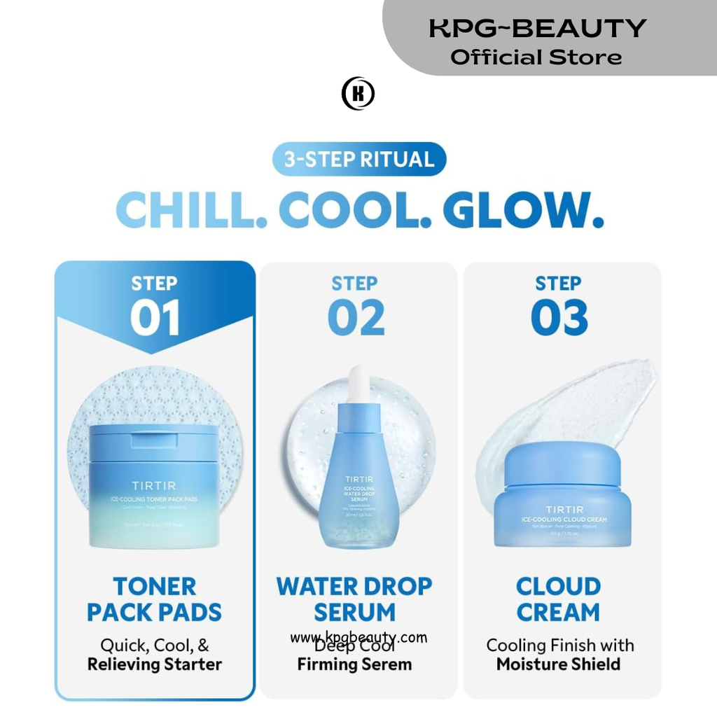 TIRTIR Ice-Cooling Icing Toner Pads | -3.76°C Instant Cool Down for Pore Reducing and Hydrating Korean Skincare (120 Units) TIRTIR
