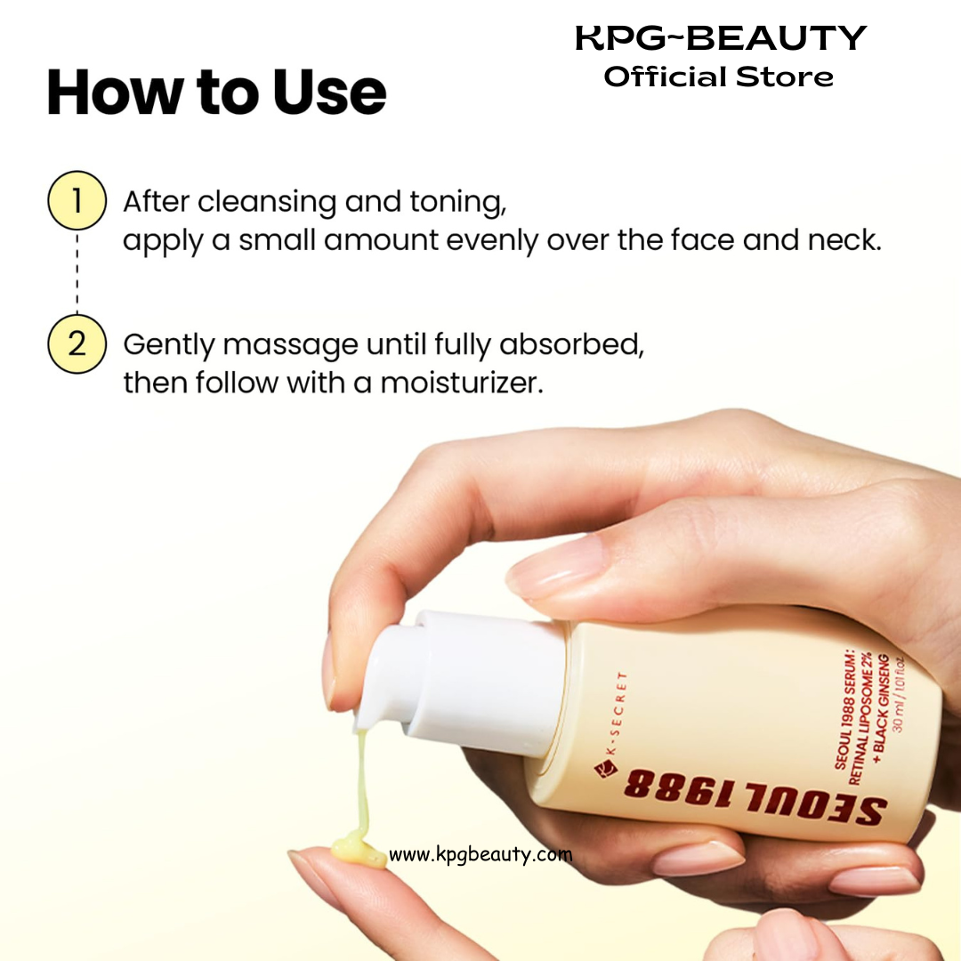 K-SECRET SEOUL 1988 Retinal Cream – Formulated with Advanced Retinal Liposome 1% and Fermented Rice Extract | Daily Fine Lines and Skin Texture Care | Korean Skincare, 50ml KSecret