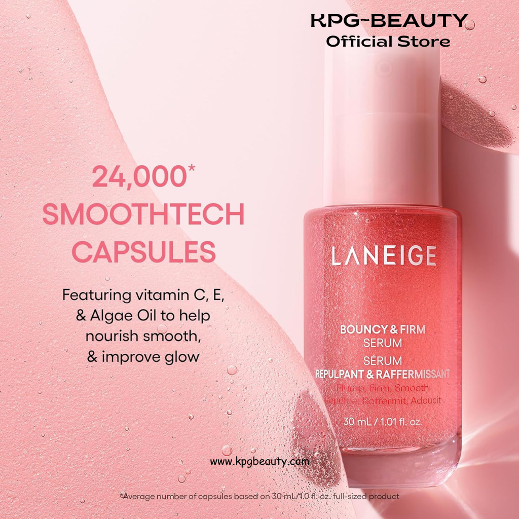 LANEIGE Bouncy & Firm Serum 30ml: Korean Slow Aging Collagen Serum with Peptides for Plumping, Firming, & Hydrating LANEIGE