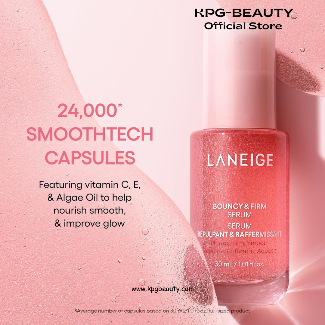 LANEIGE Bouncy & Firm Serum 30ml: Korean Slow Aging Collagen Serum with Peptides for Plumping, Firming, & Hydrating LANEIGE