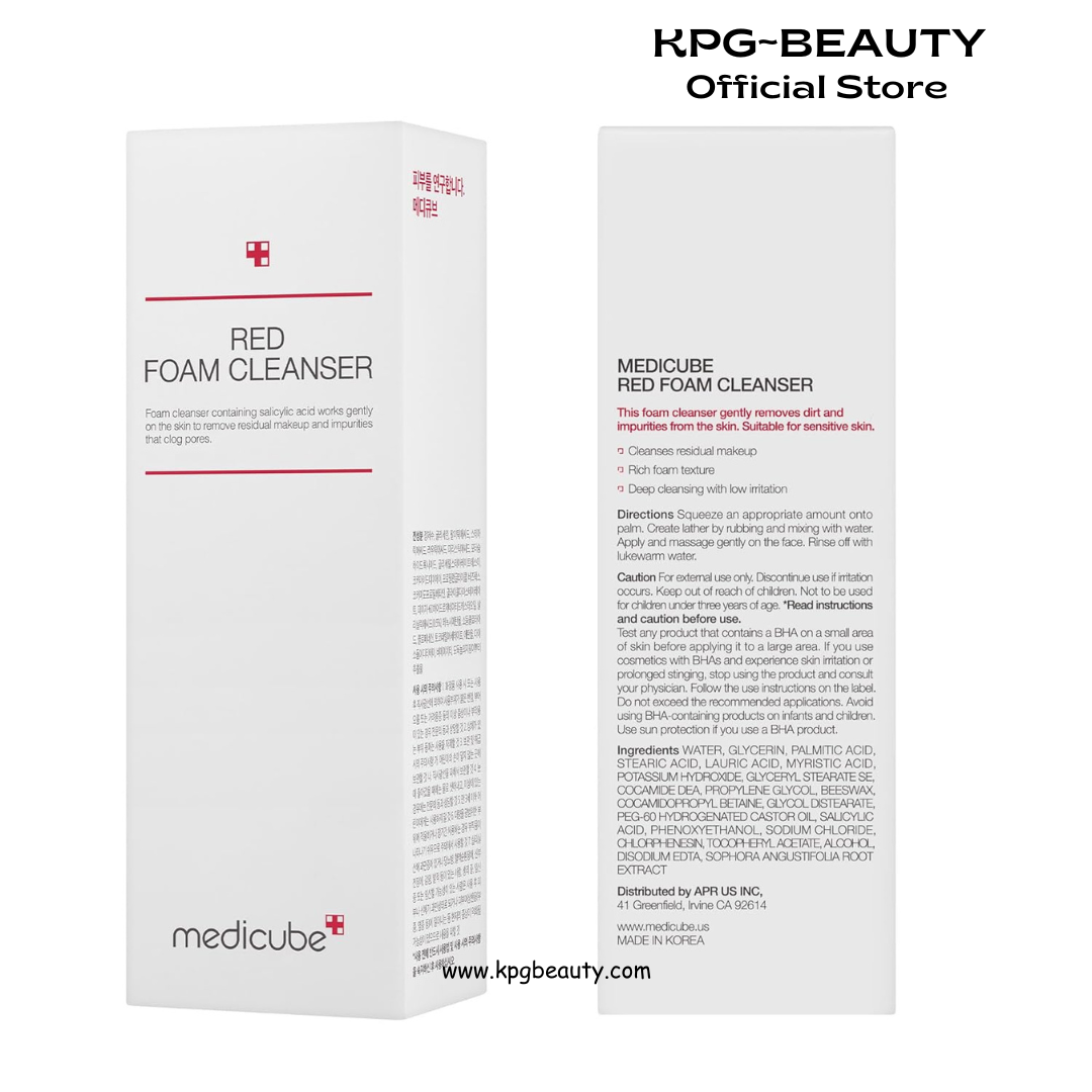 medicube Facial Cleanser Red Foam Cleanser | Daily Gentle Cleansing Foam for Sensitive & Troubled Skin | Deep Cleansing Impurities & Excess Sebum Control | Korean Skincare, 4.23 oz Medicube