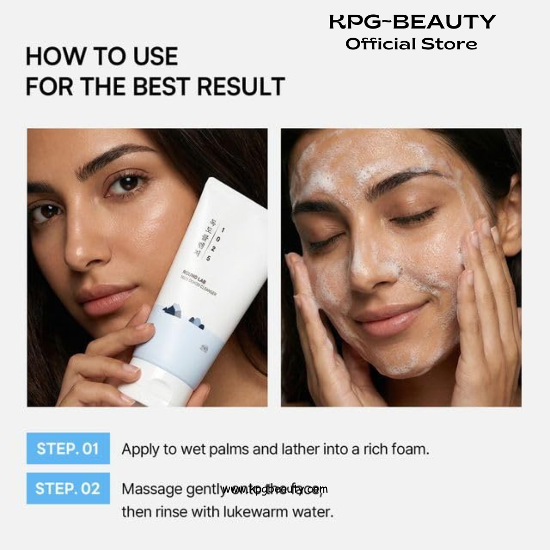 ROUND LAB 1025 Dokdo Cleanser 5.07 Fl Oz, Low pH Facial Cleanser for Sensitive Skin, Rich Soft Bubbles for Deep Cleansing and Makeup Removal, Hydrating Face Wash with Deep Sea Water, Korean Skin Care Round Lab