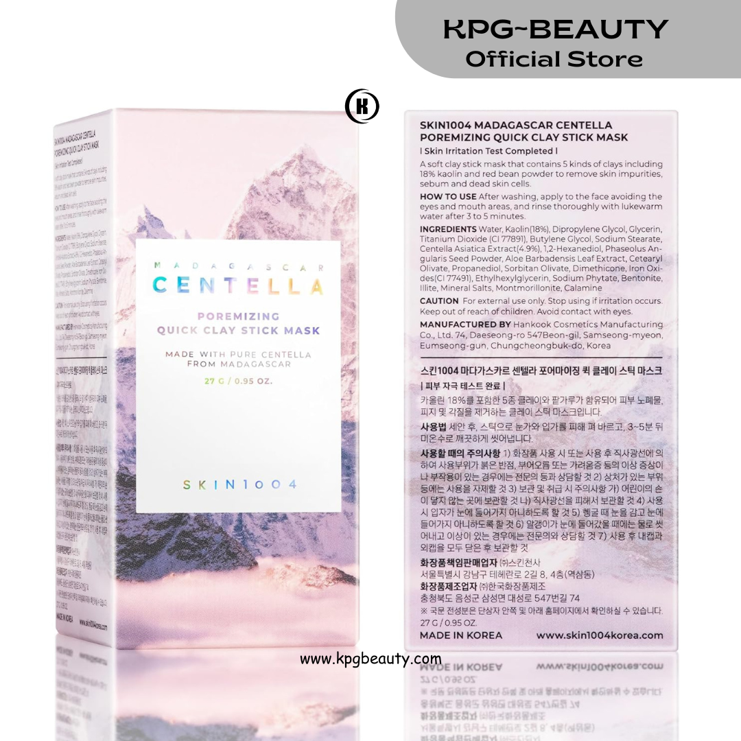 SKIN1004 Madagascar Centella Pore | Tightening Clay Stick Mask with Red Bean & 5 Clays, 27g KPG BEAUTY