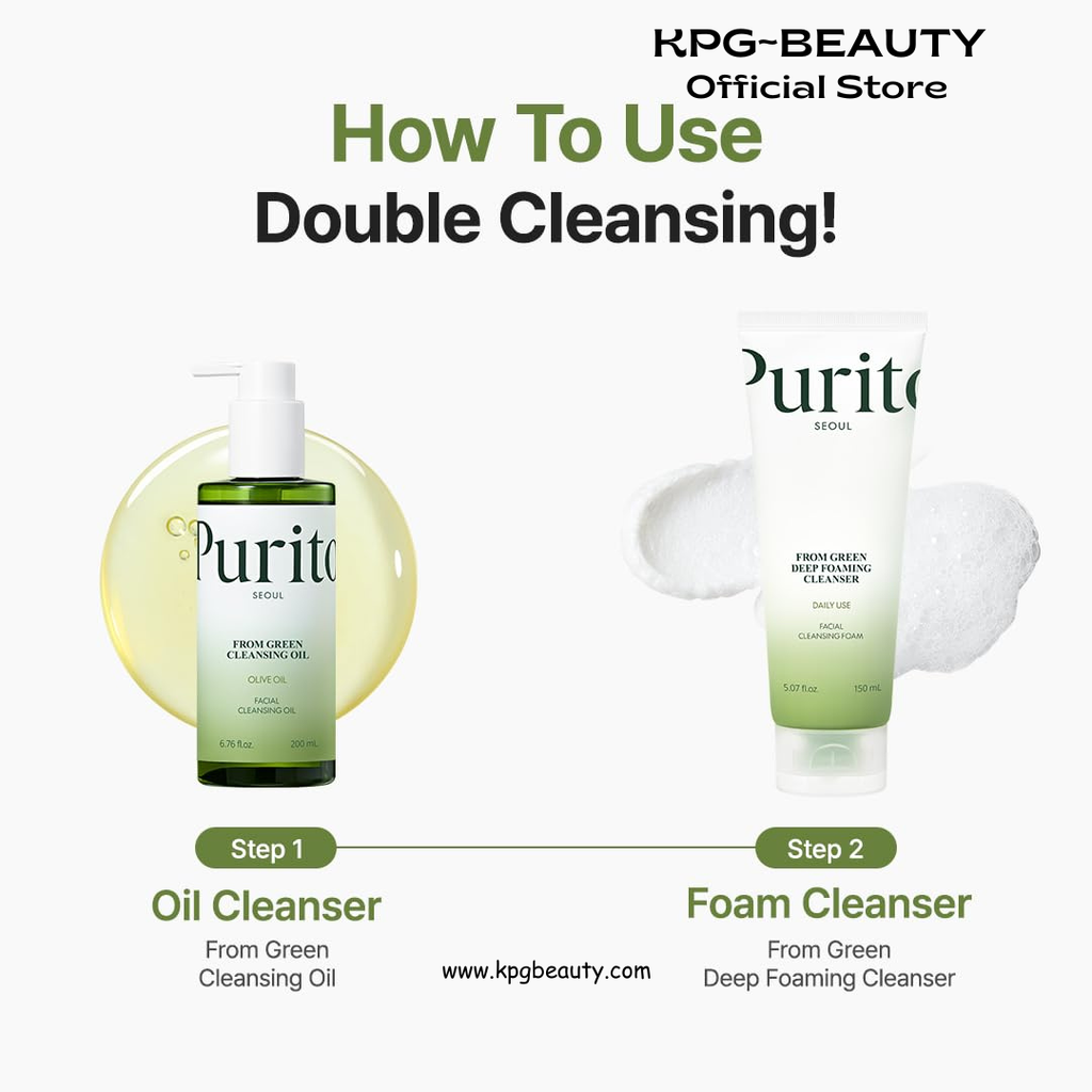 PURITO From Green Deep Foaming Cleanser 150ml / 5.07 fl.oz, pH 5.5, plant-based, natural ingredients, cruelty-free, Vegan Purito Seoul