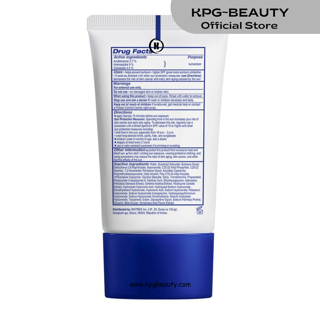 ISNTREE Hyaluronic Acid Daily Sun Gel 50ml, 1.69 fl oz | SPF 30 | Korean Skincare | Moisturizing | No White Cast | Lightweight | Mild Formula | Daily SPF | Korean Sunscreen | Broad Spectrum KPG BEAUTY