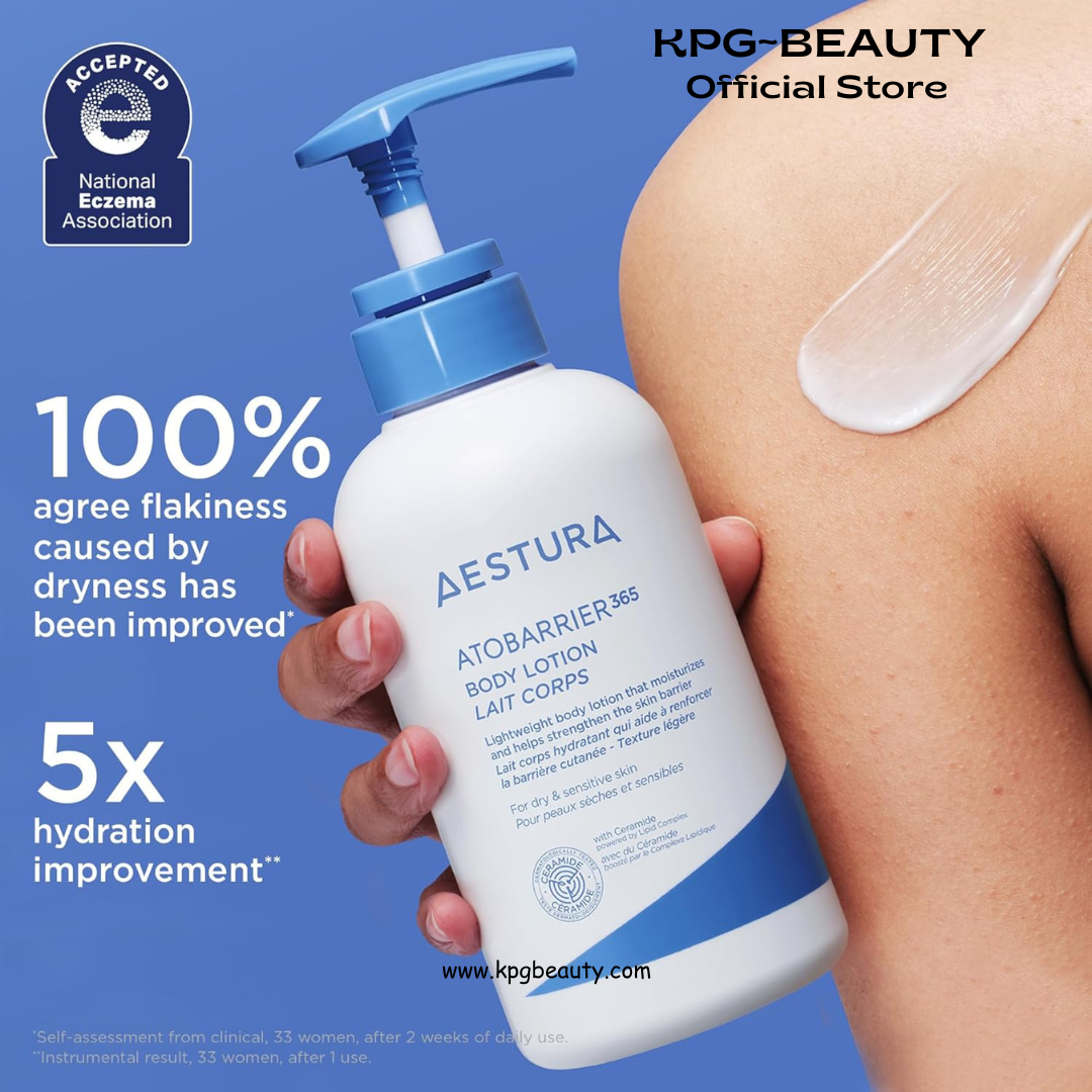 AESTURA ATOBARRIER365 Korean Body Lotion with Ceramides & Glycerin | Lightweight Hydrating Moisturizer for Dry, Sensitive & Eczema-Prone Skin | Fragrance-Free | Korean Skin Care, 400 mL AESTURA