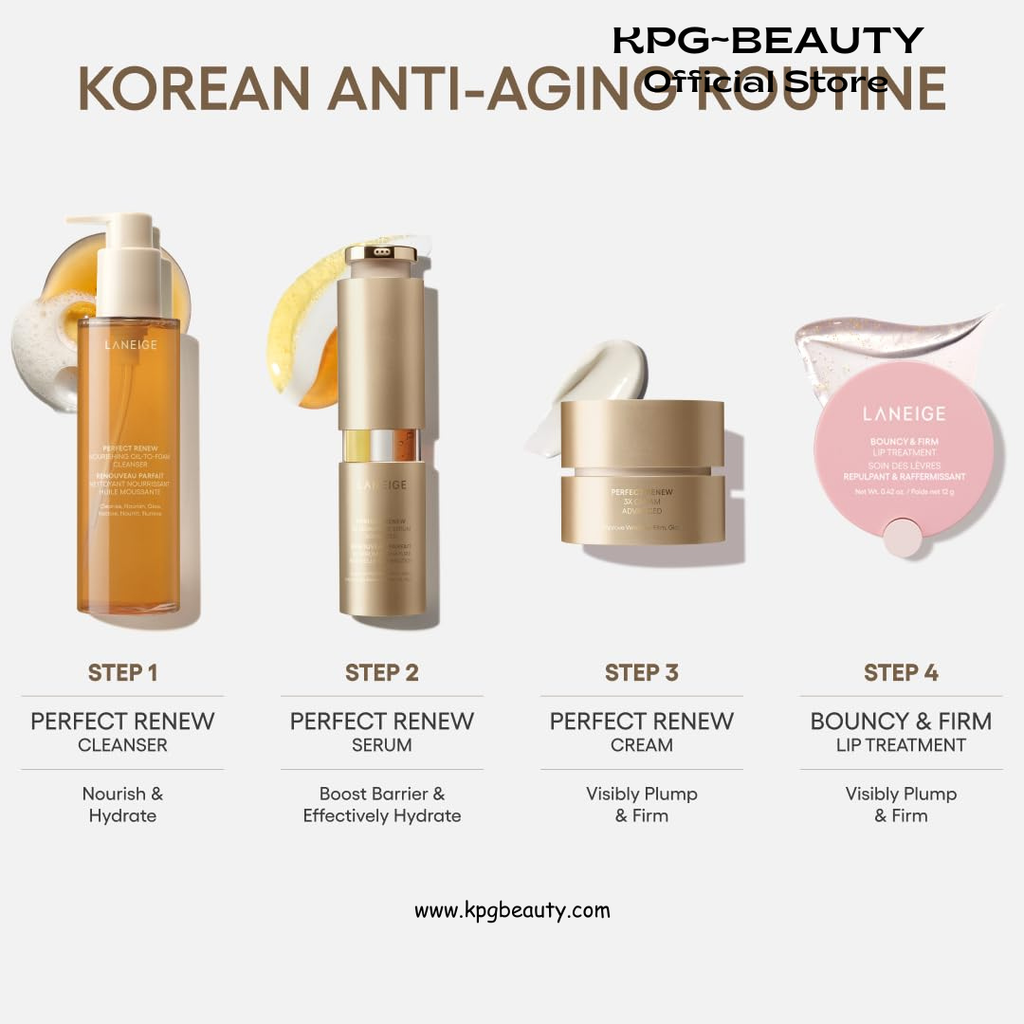 LANEIGE Perfect Renew Nourishing Oil-to-Foam Cleanser 200ml: 2-in-1 Anti-Aging Face Wash for a Radiant Glow to Remove Makeup, Sunscreen, & Impurities LANEIGE