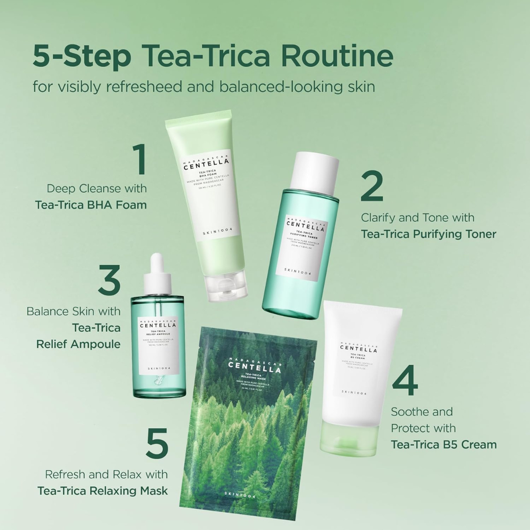 SKIN1004 Tea-Trica B5 Cream, Face Moisturizer with Centella Asiatica & Panthenol B5, Gel Moisturizer for Soothing & Hydrating, Cica Cream with Tea Tree & Centella, Korean Skin Care, 2.53 fl.oz / 75ml SKIN1004