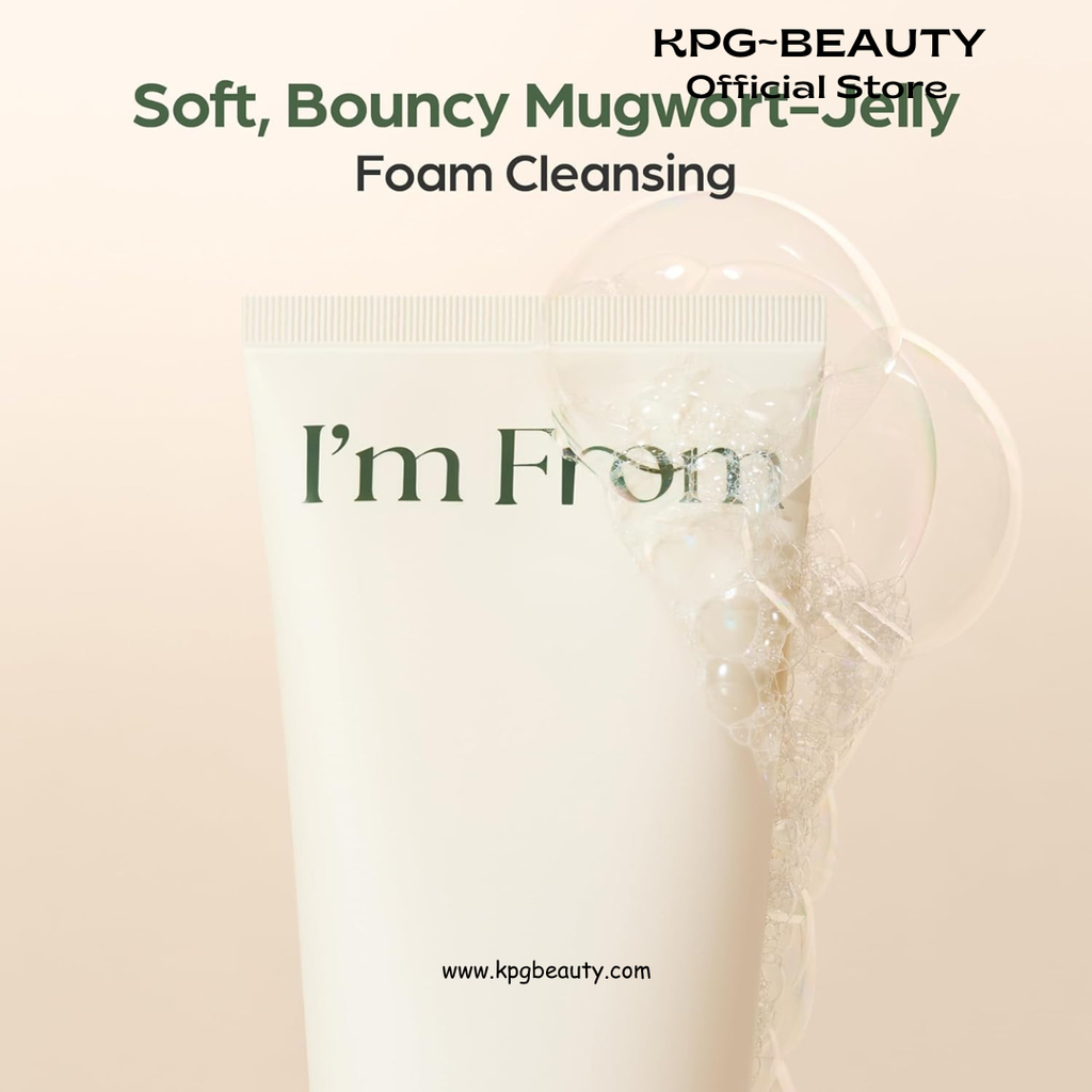 I'm from Mugwort Gel Cleanser 150ml, Mugwort 60%, Calming, Soothing, Mild low pH Korean Face Wash for Sensitive Skin, Irritated Skin, Herbal, Hypoallergenic, Vegan IAM FROM