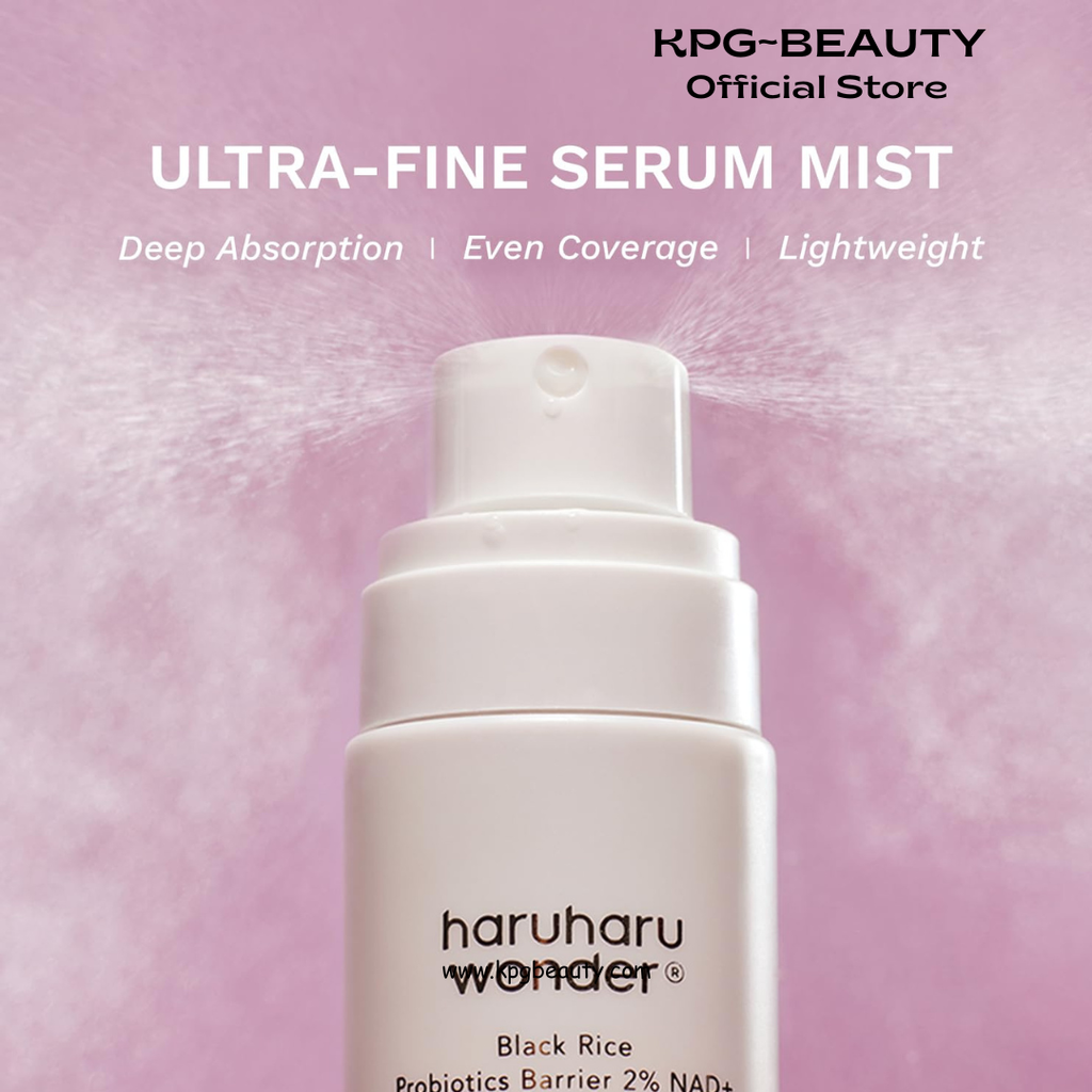 haruharu Wonder Black Rice Probiotics 2% NAD+ Serum Mist, Ultra-Fine Mist, Hydrating & Plumping, Barrier Support, Sensitive Skin, Ceramide, Korean Skincare, Vegan, 80ml HARUHARU WONDER