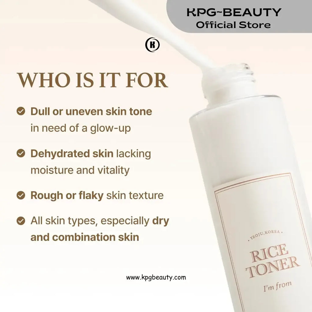 I'm from Rice Toner, Milky Toner for Glowing Skin, Korean Rice, Glow Essence with Niacinamide 150 ML KPG BEAUTY - KPGBEAUTY
