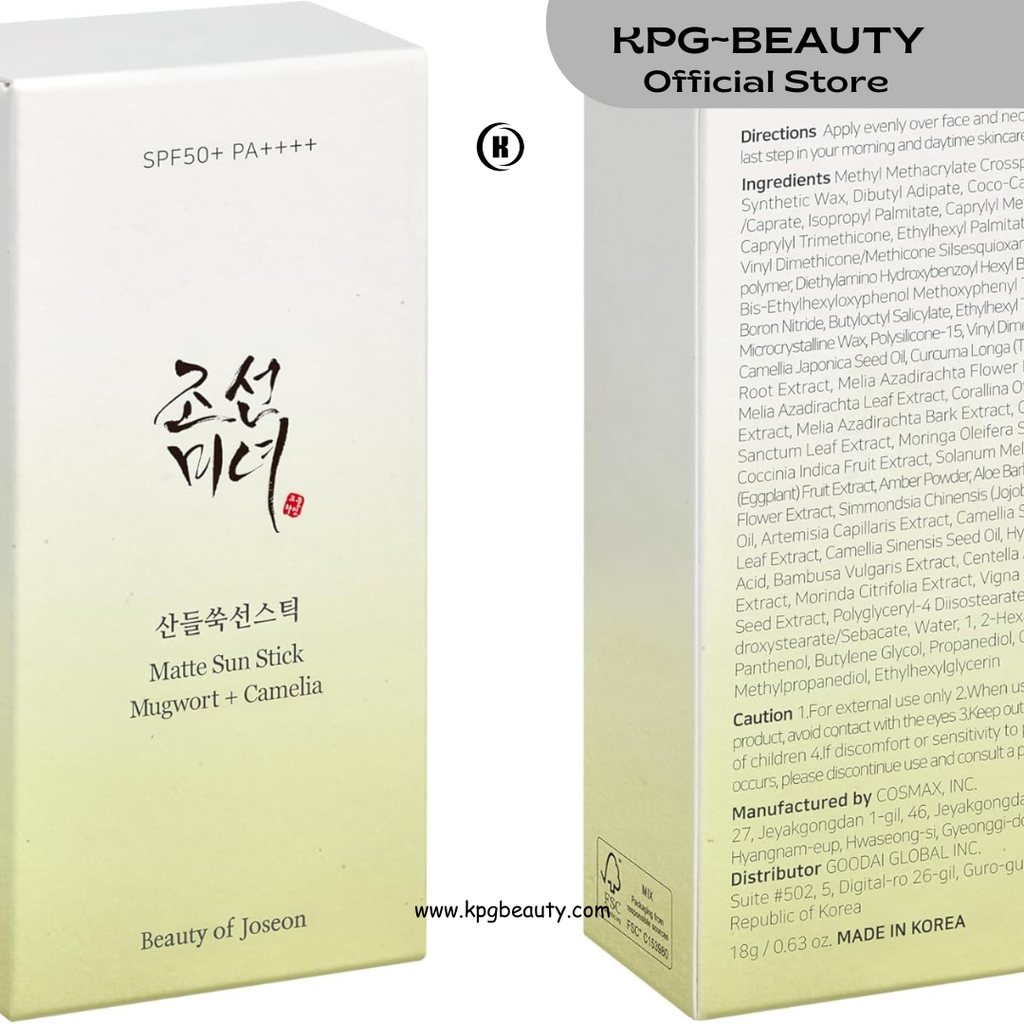 Beauty of Joseon Matte sun stick : Mugwort+Camelia 18g KPG BEAUTY