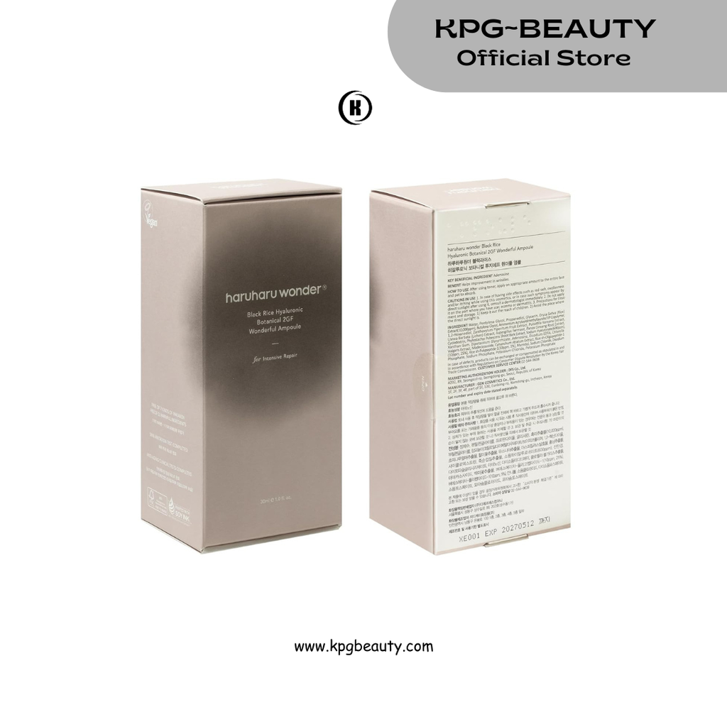 Haruharu Wonder Black Rice Botanical 2GF Ampoule 1 fl.oz / 30ml | Facial Serum, EGF Serum, Anti-Aging Serum, Wrinkle Care | Cruelty Free, EWG-Green HARUHARU WONDER