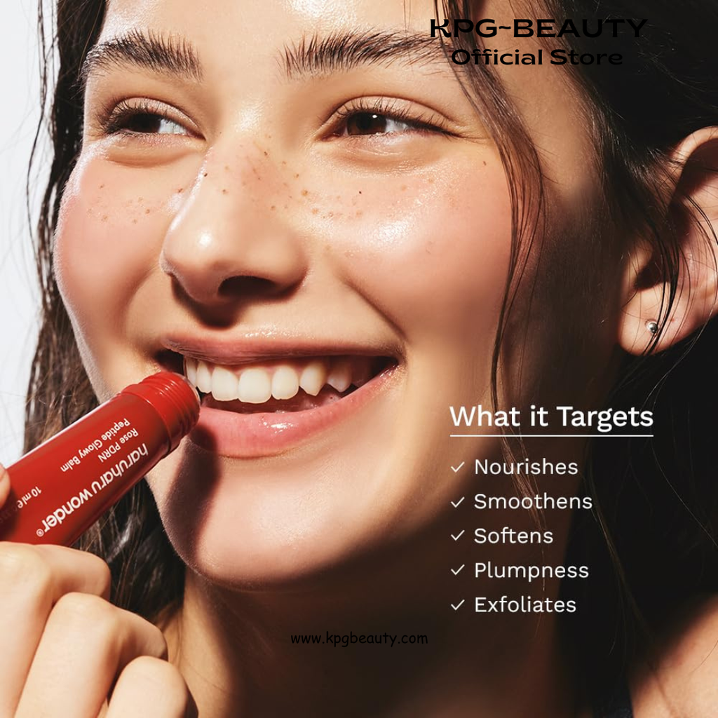 haruharu wonder Rose PDRN Peptide Glowy Balm, Instant Moisture, Repairs Dry Cracked Lips, 24HR Moisture, No Waxy Finish, Vegan, Silicon Free, Micro Plastic Free, Tint-free, 10ML HARUHARU WONDER