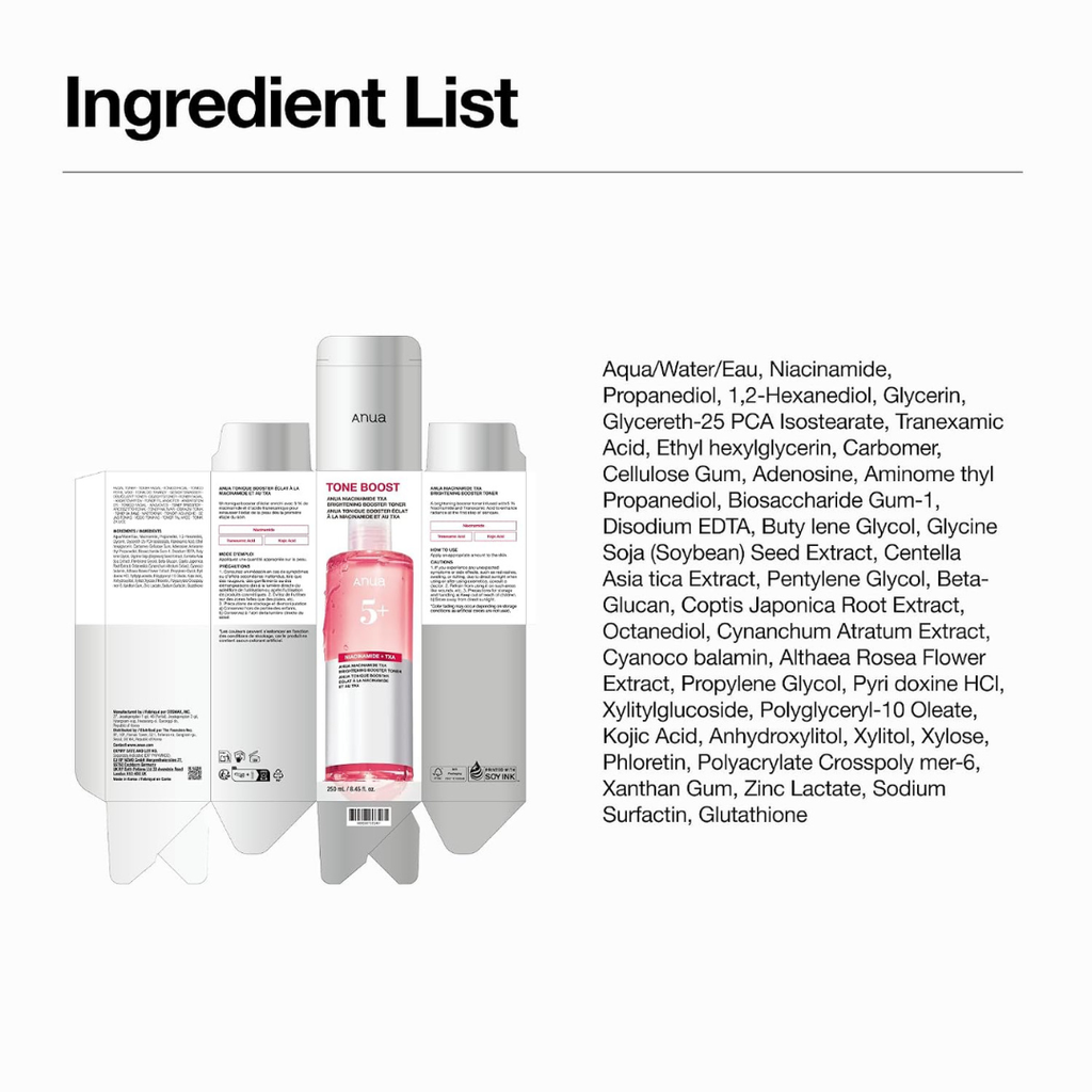 ANUA Niacinamide Tranexamic Acid Brightening Booster Toner 250ml KPG BEAUTY Anua
