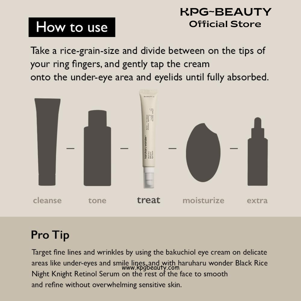 Haruharu Wonder Black Rice Bakuchiol Eye Cream 20ml | Anti-Aging, Wrinkle Care, Natural Retinol Alternative | Cruelty Free, EWG-Green HARUHARU WONDER