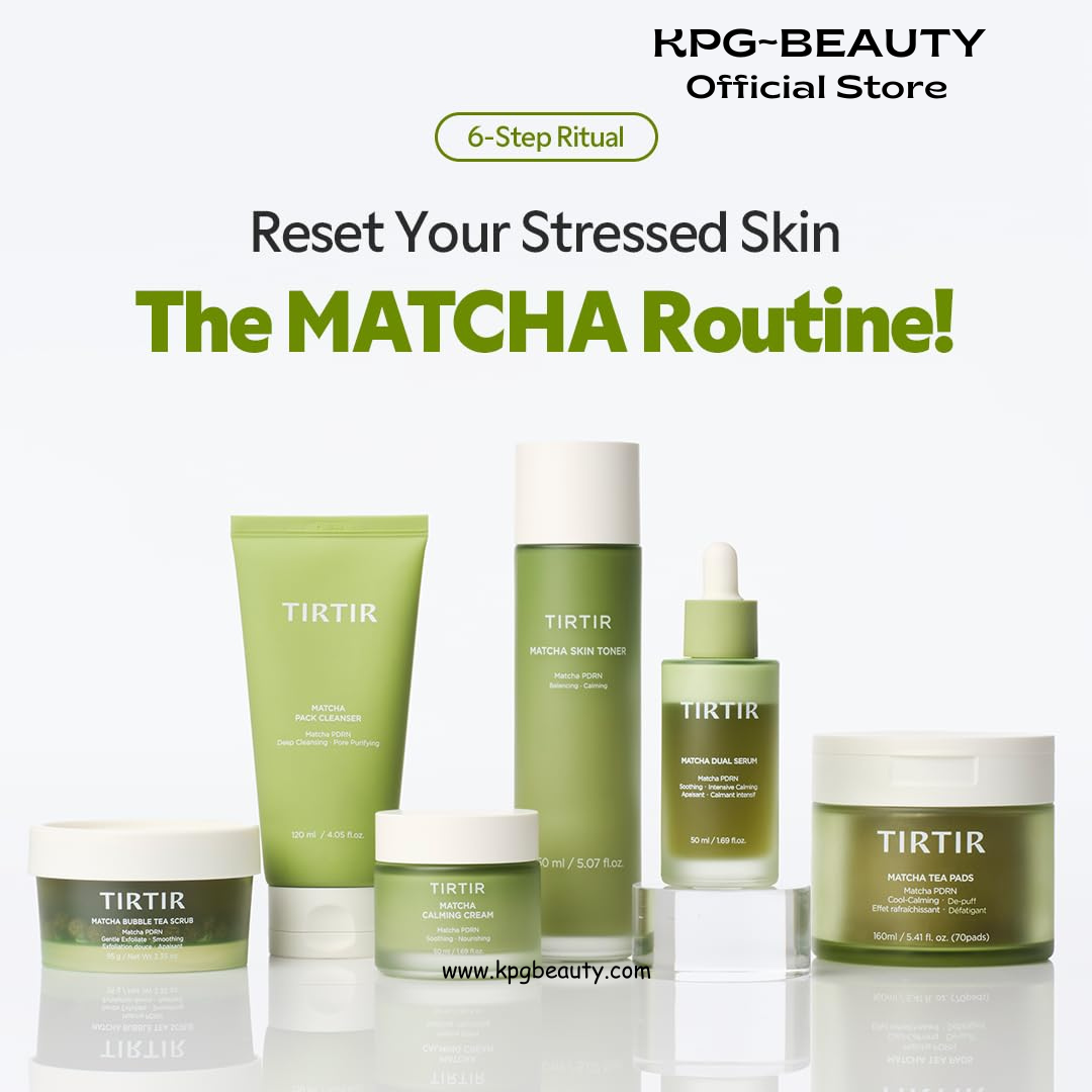 TIRTIR Matcha Dual PDRN Serum | Irritated Red Skin Relief & Glass Skin Glow with 20,000ppm Vegan Matcha PDRN, 5% Niacinamide, Hydrating Non-Sticky Korean Face Serum for Sensitive & Acne-Prone Skin 50ML TIRTIR
